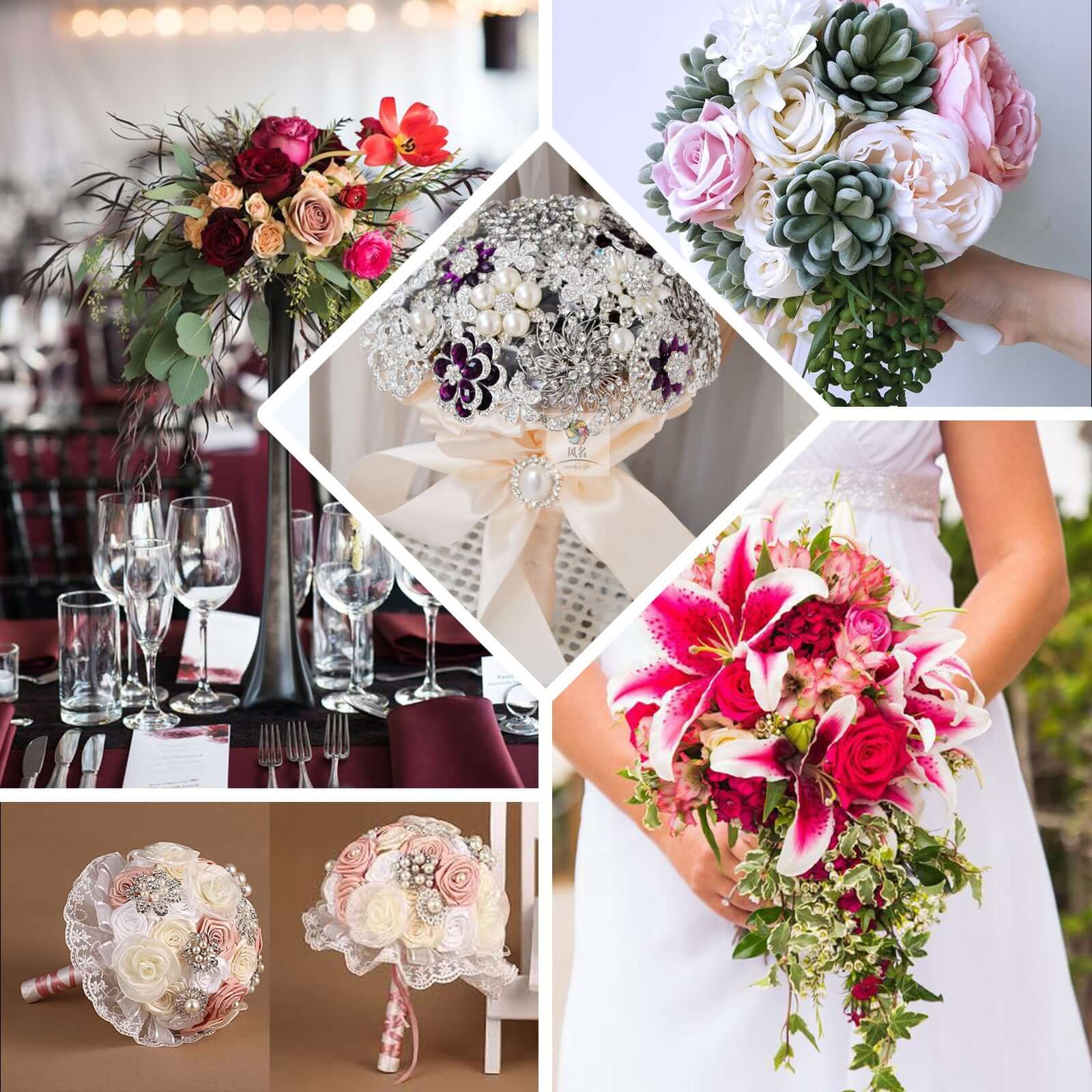 6 Pack 7" Foam DIY Flower Bouquet Holders, DIY Centerpiece Filler