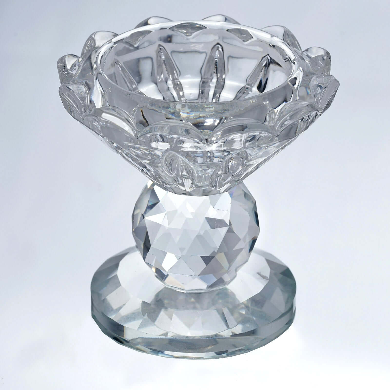 Gemcut Crystal Glass Prism Votive Candle Holder Stand, Accent Candle Display Piece 2.5" Tall