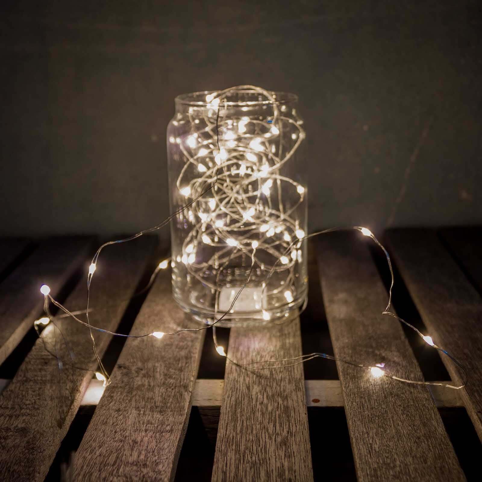 20 LED Micro Fairy String Lights Starry Bright Design Warm White - Battery Operated Party Accent 90"