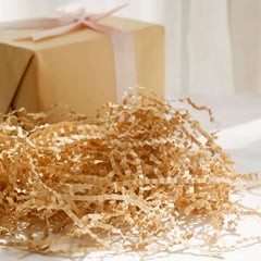 Basket Filler Crinkle Cut Design Paper Shred Natural Brown - Decorative Gift Bag Shreds 8oz 3mm