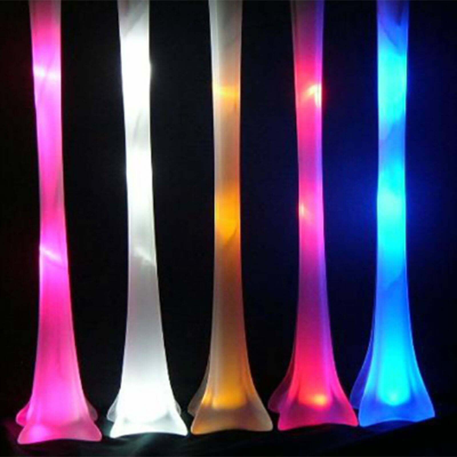 6-Pack Glass Eiffel Tower Flower Vases Black - Tall Wedding Table Decor 24"