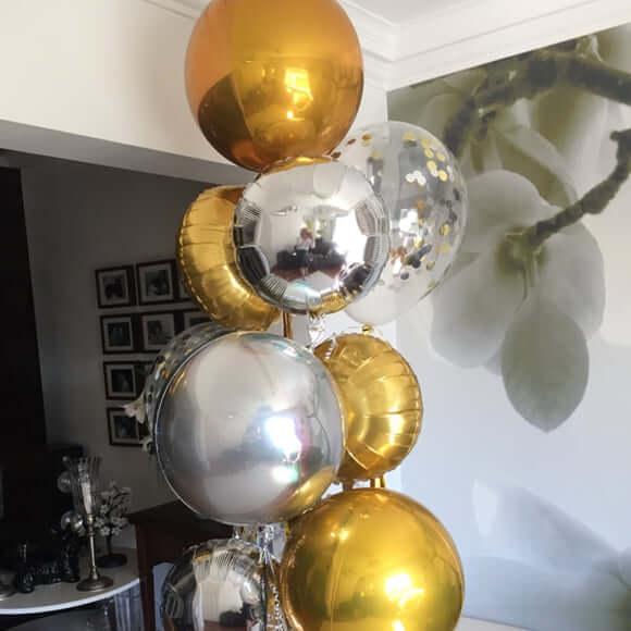 2 Pack 14" 4D Lavender Lilac Sphere Mylar Foil Helium or Air Balloons
