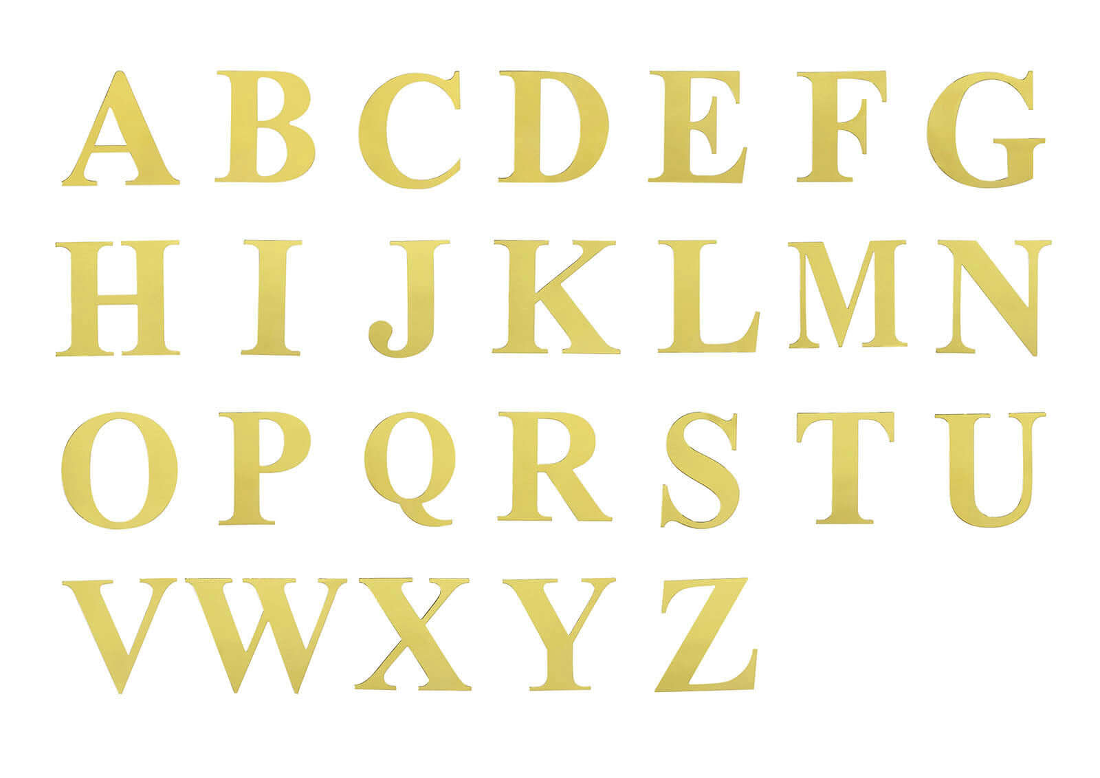 4 Pack 5" Metallic Gold Alphabet Symbol "&" Sticker Banners, Customizable Stick On Letters