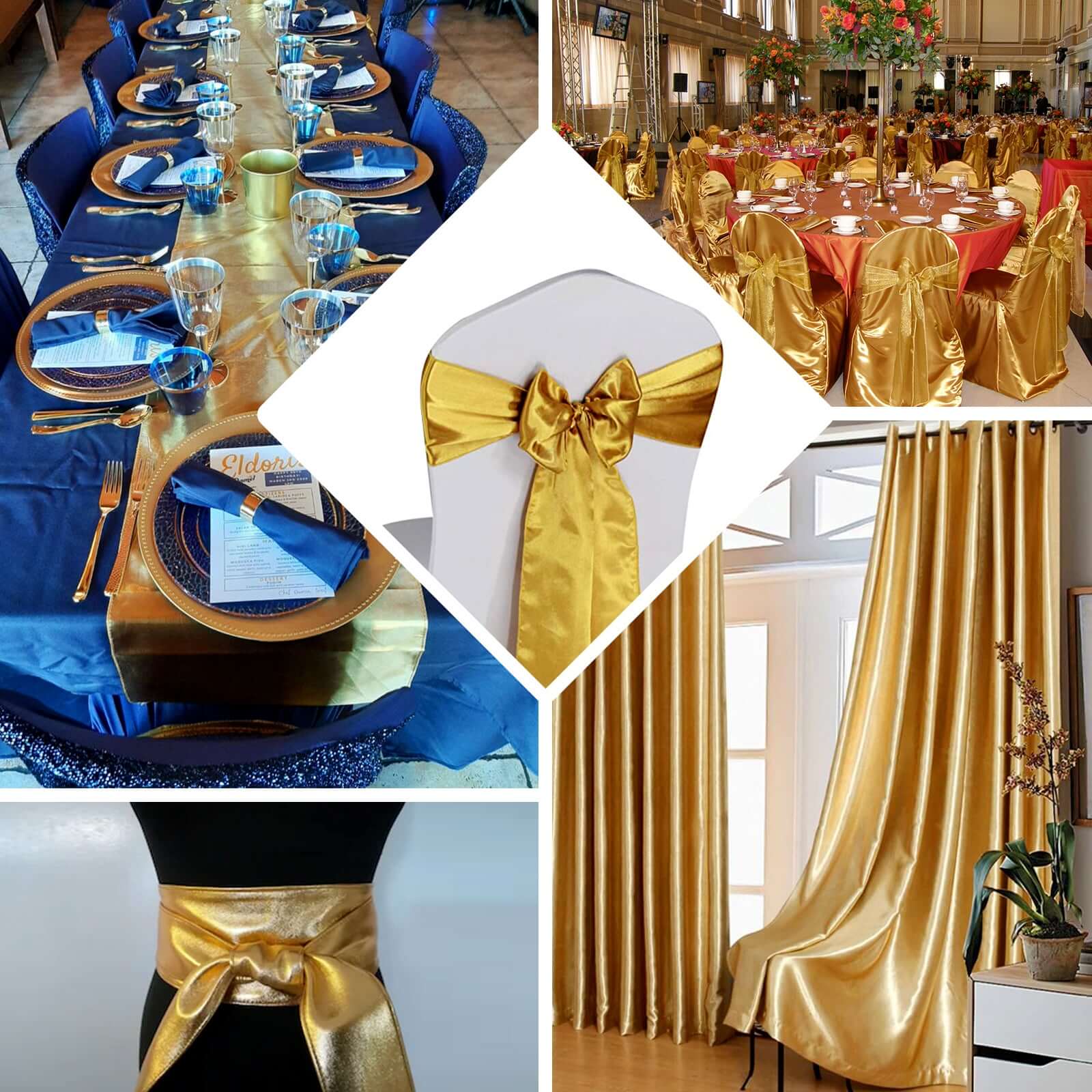 54"x10 Yards Shiny Metallic Gold Polyester Lame Fabric Bolt, DIY Craft Fabric Roll