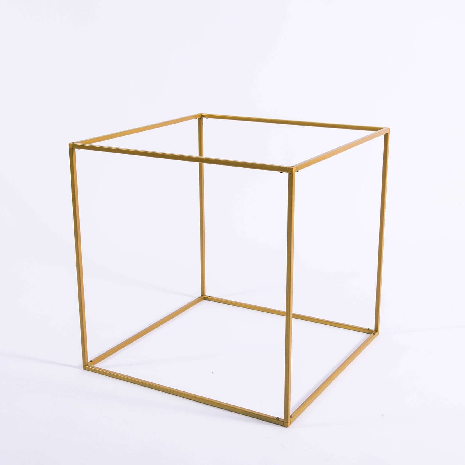 2 Pack 20" Square Gold Metal Frame Wedding Flower Stands, Geometric Centerpieces