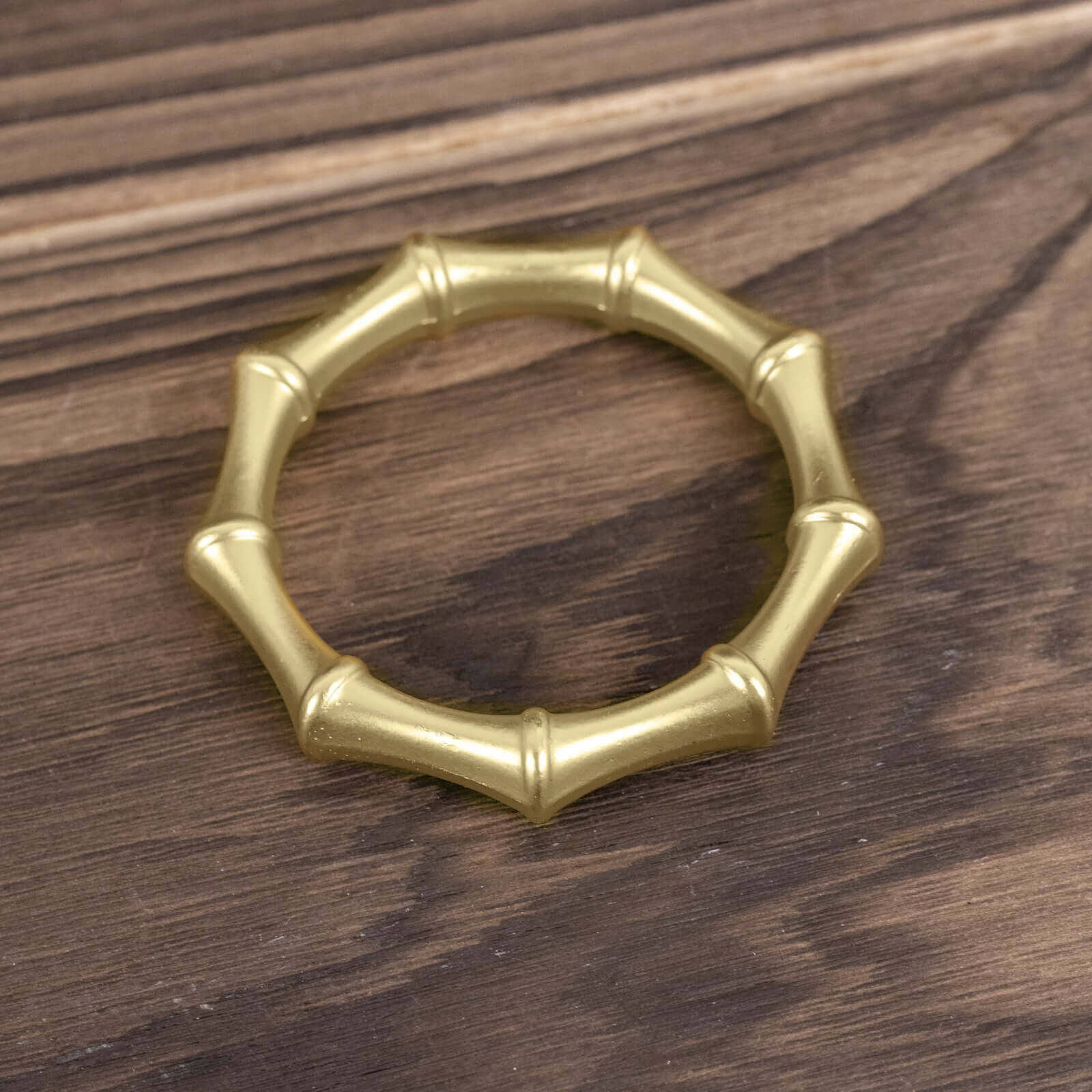 4 Pack Gold Metal Napkin Rings Bamboo Knuckle Style, Modern Serviette Holders - 2"