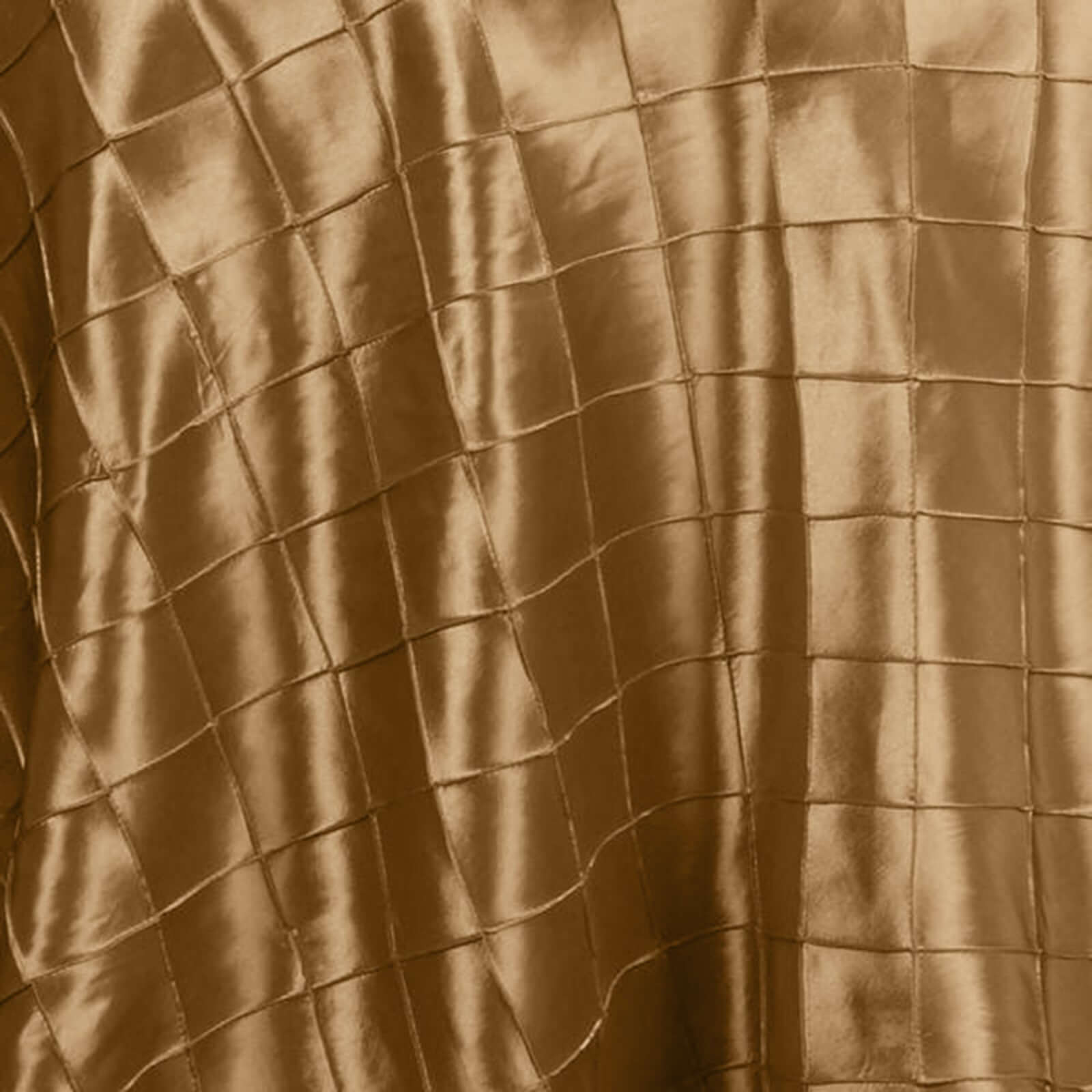 Taffeta 120" Round Tablecloth Gold - Pintuck Style with Seamless Design for Upscale Occasions