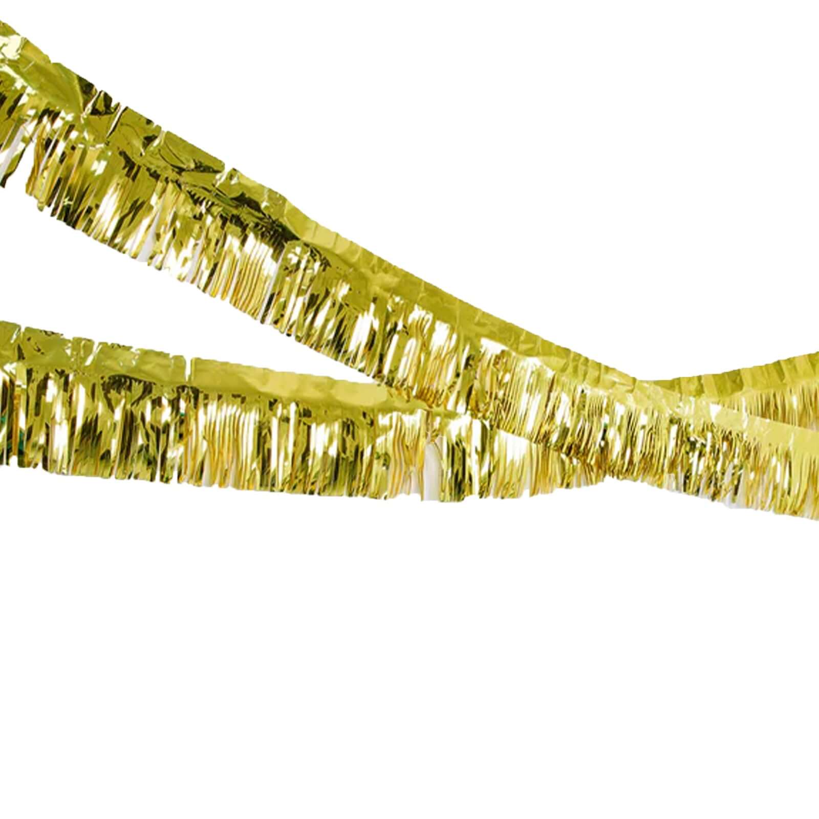 16ft Metallic Gold Foil Tassel Fringe Backdrop Banner, Tinsel Garland Decor
