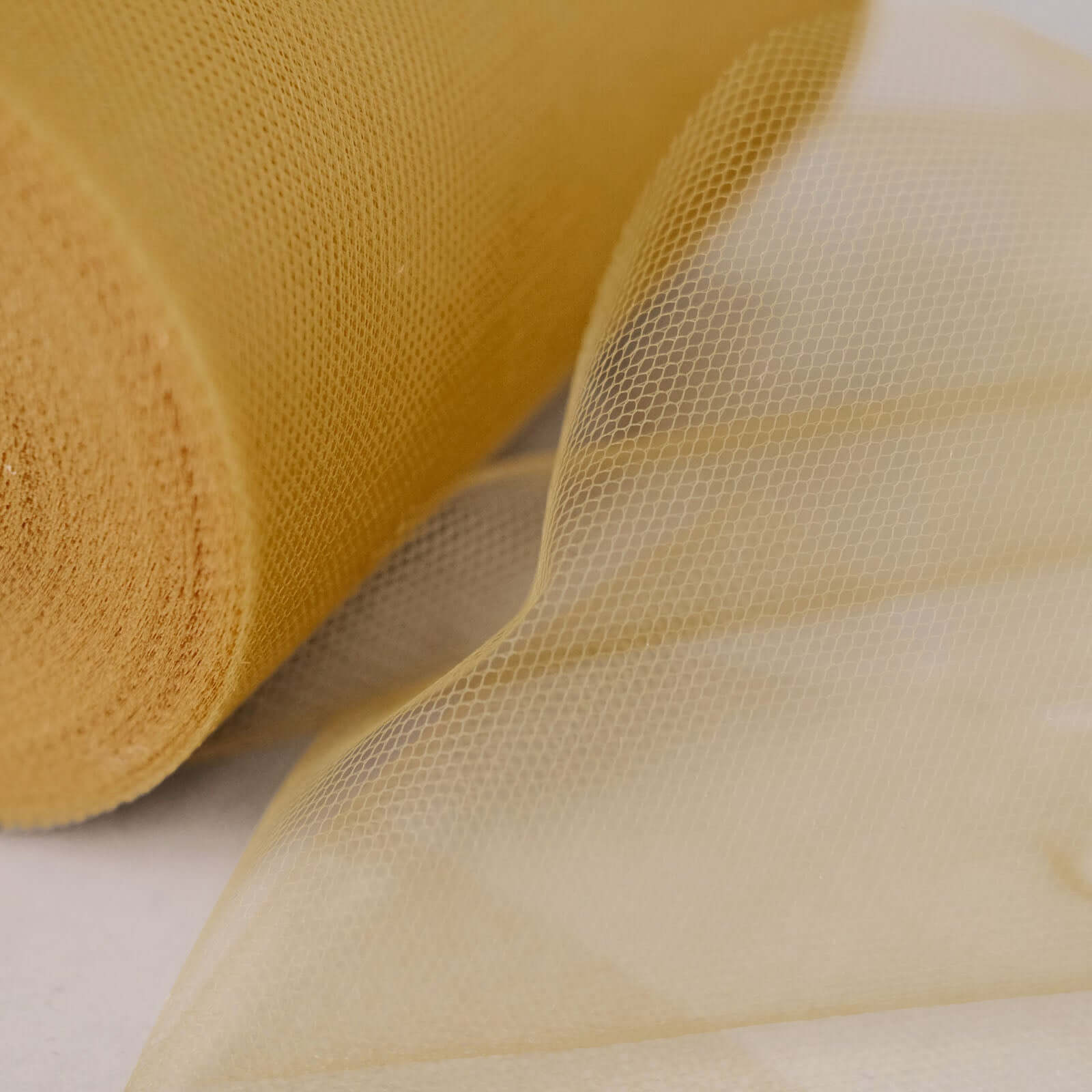 6"x100 Yards Gold Tulle Fabric Bolt, Sheer Fabric Spool Roll For Crafts