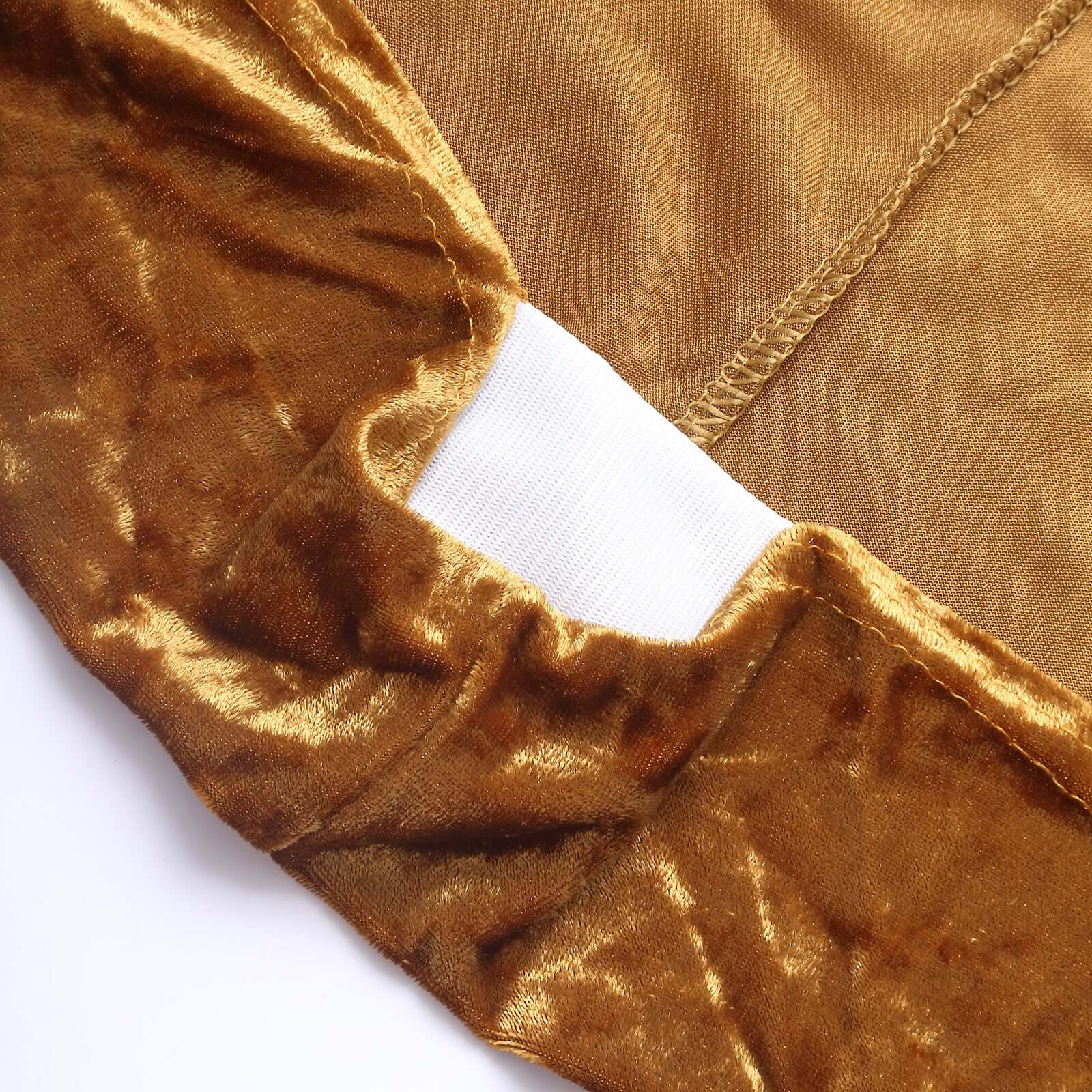 Crushed Velvet Spandex 32" Round Cocktail Table Cover Gold Smooth Highboy Tablecloth