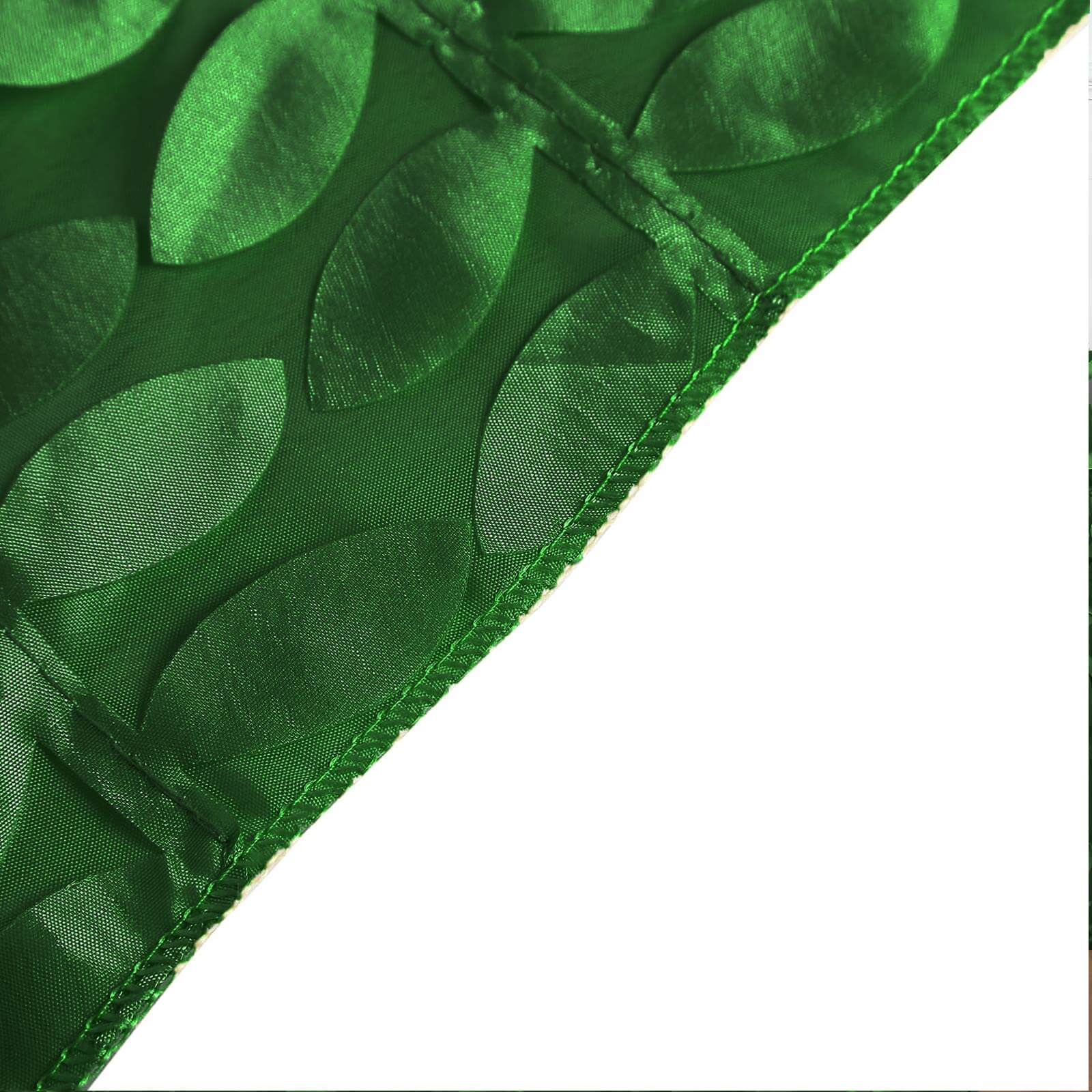 Taffeta 90"x156" Rectangle Tablecloth Green | 3D Leaf Petal Design Seamless Table Cover