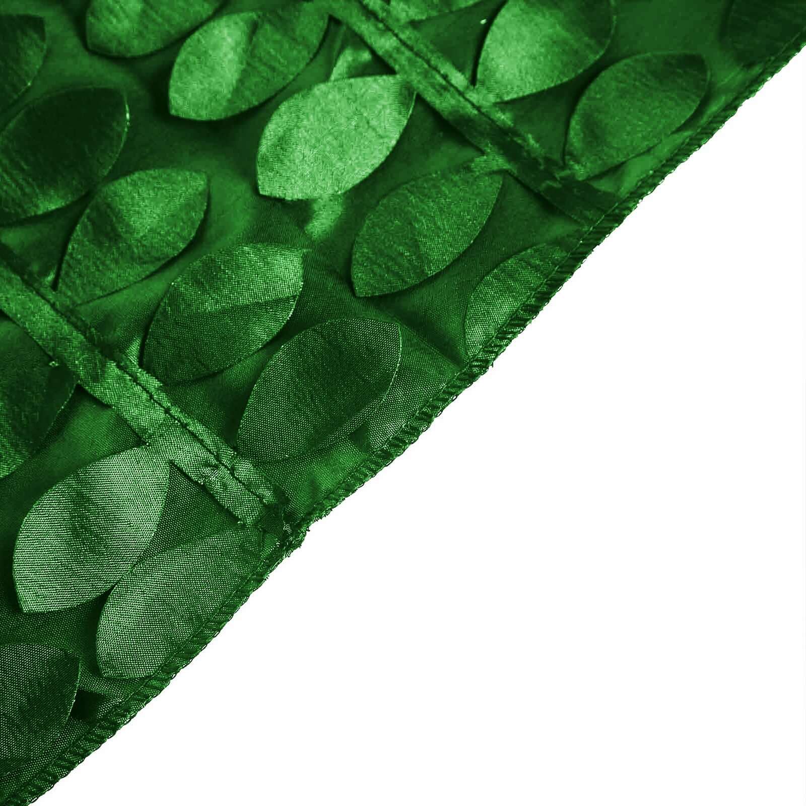 Taffeta 90"x132" Rectangle Tablecloth Green | 3D Leaf Petal Design Seamless Table Cover