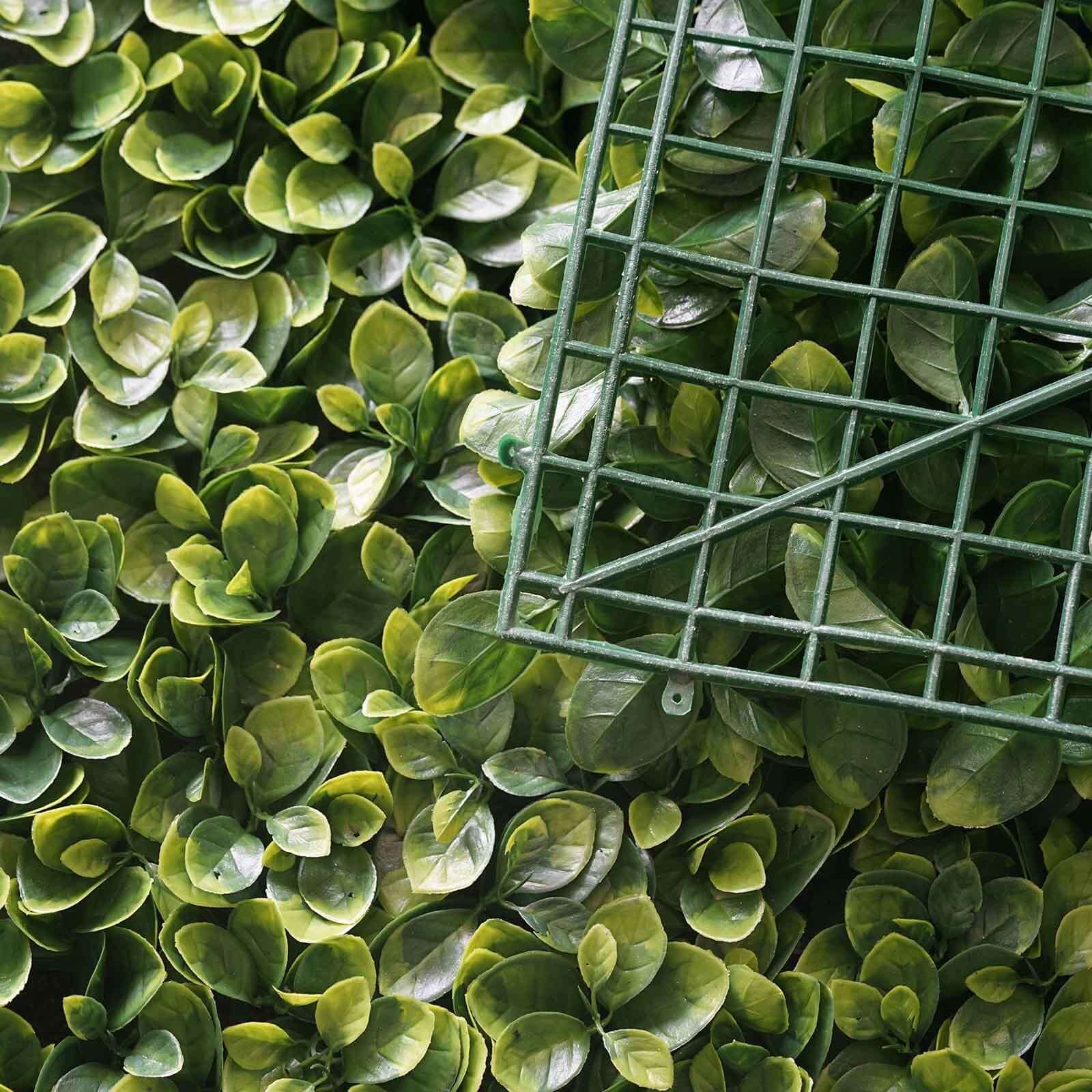 11 Sq ft. Green Boxwood Hedge Garden Wall Backdrop Mat - 4 Artificial Panels