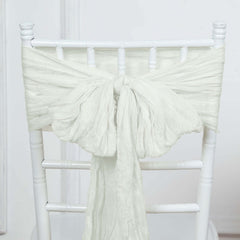 5 Pack Cheesecloth Gauze 16"x88" Chair Sashes Ivory - Stylish Boho Decor for Weddings & Gatherings