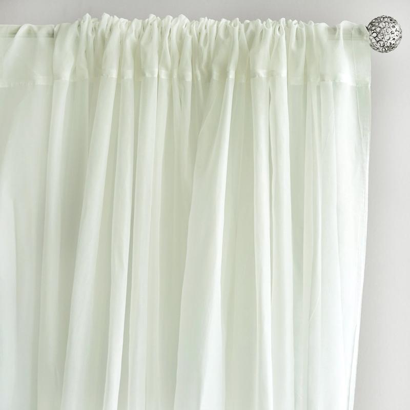 2 Pack Ivory Sheer Chiffon Event Curtain Drapes, Durable Flame Resistant Premium Organza Backdrop Event Panels With Rod Pockets - 10ftx10ft