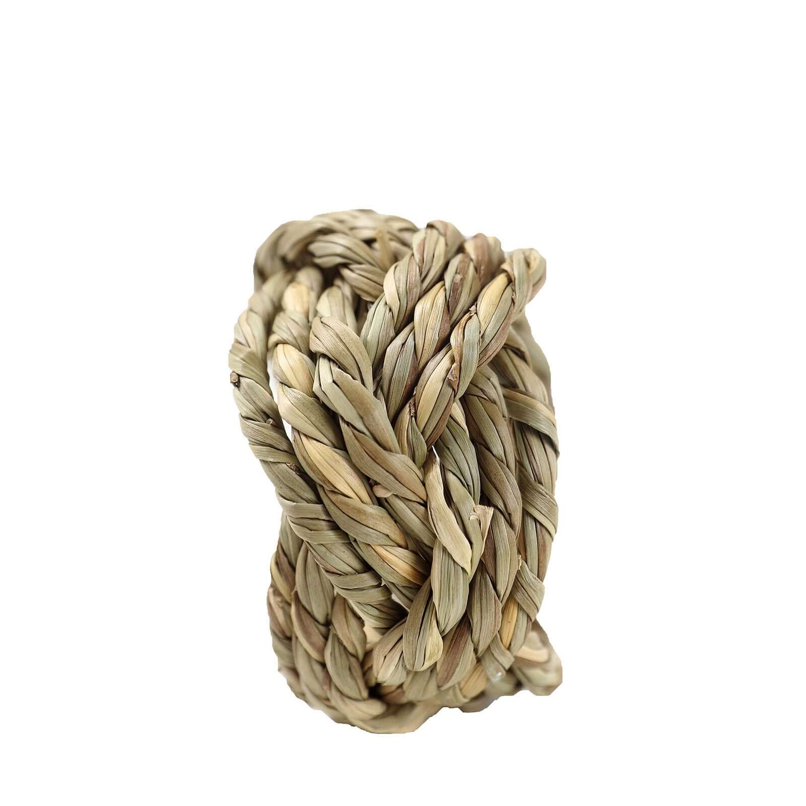 4 Pack Farmhouse Style Natural Burlap Napkin Rings, Handmade Braided Jute Napkin Holders