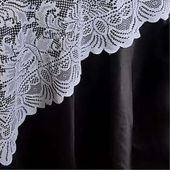 Lace 72"x72" Table Overlay Square Tablecloth White - Victorian Design Table Topper
