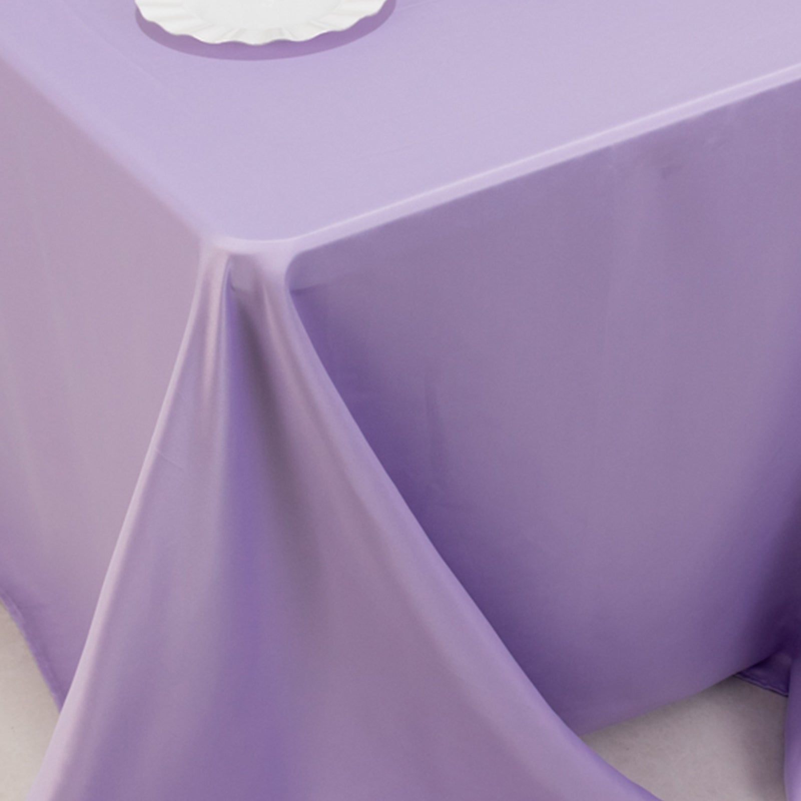 Lamour Satin 90"x132" Rectangle Tablecloth Lavender Lilac - Soft & Silk-Like Seamless Table Cover