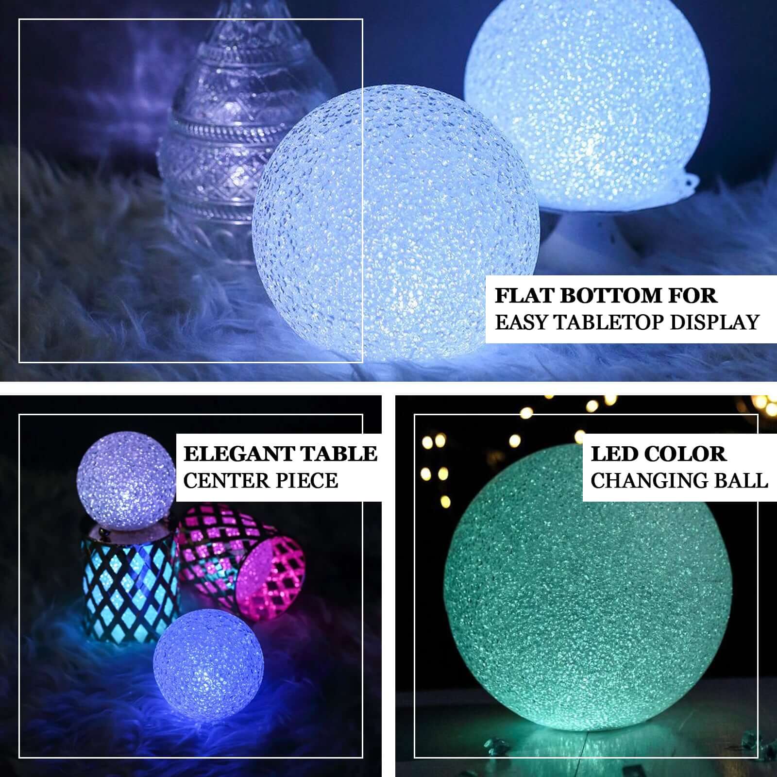 4-Pack LED Mini Light Globes Color Changing - Battery Operated Ball Centerpiece Fillers 3"
