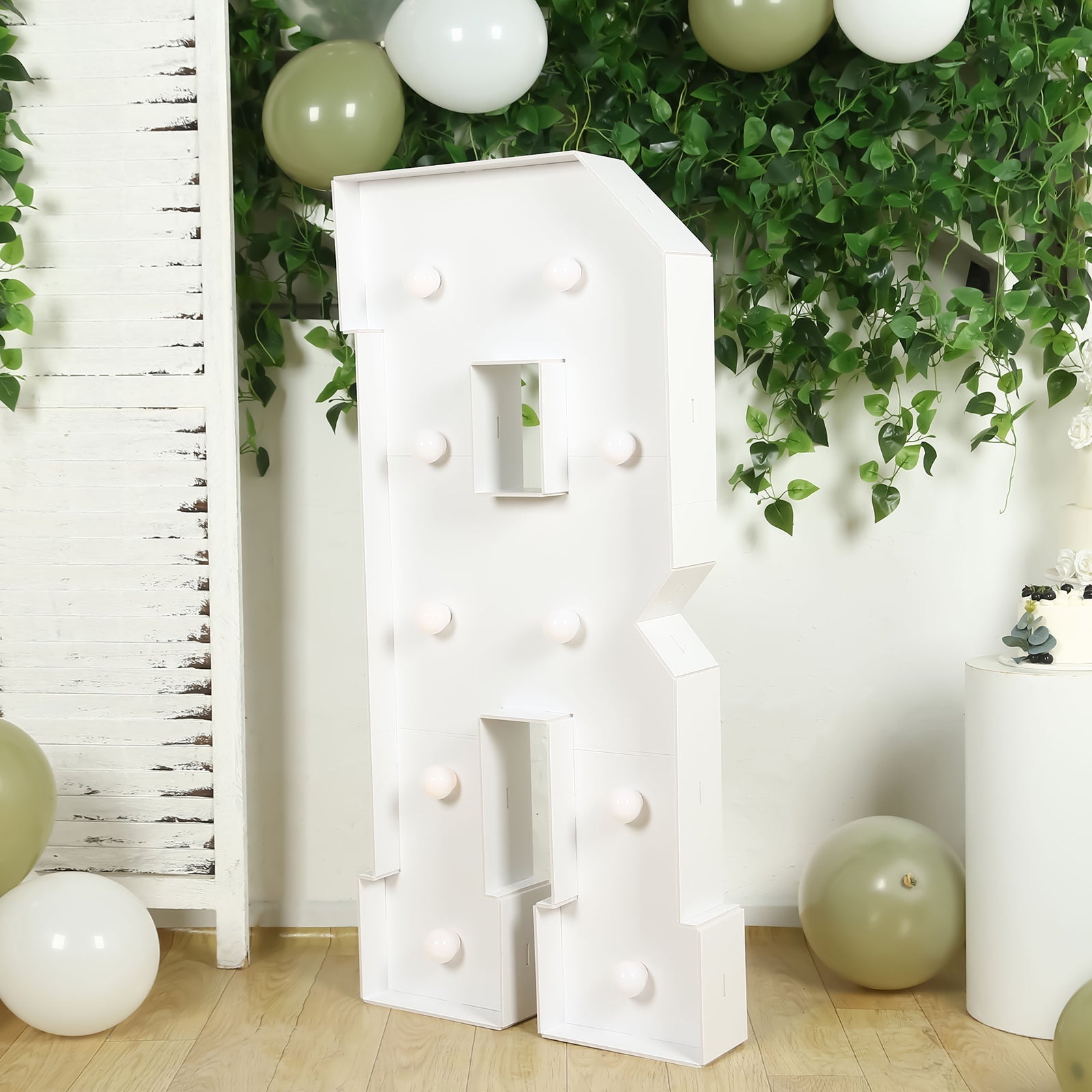 Giant LED Marquee Light Up Letter "R", White 4ft Pre-Cut Foam Board with 10 Warm White Battery Operated LEDs, Glue Gun and Sticks