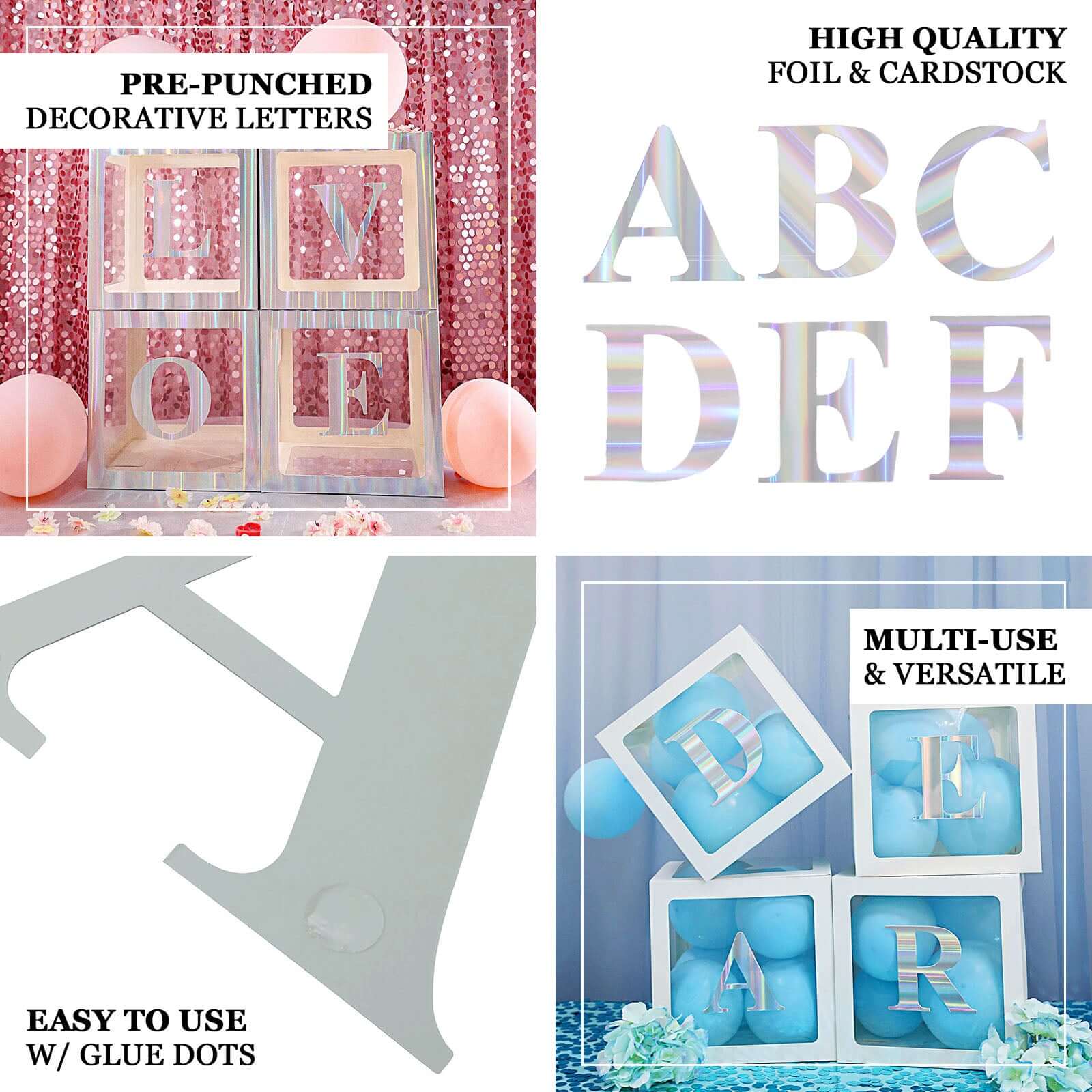 4-Pack Stickers Banner Custom 0-9 Number "3" Design Iridescent - Milestone Age and Date Stick-On Numbers 5"