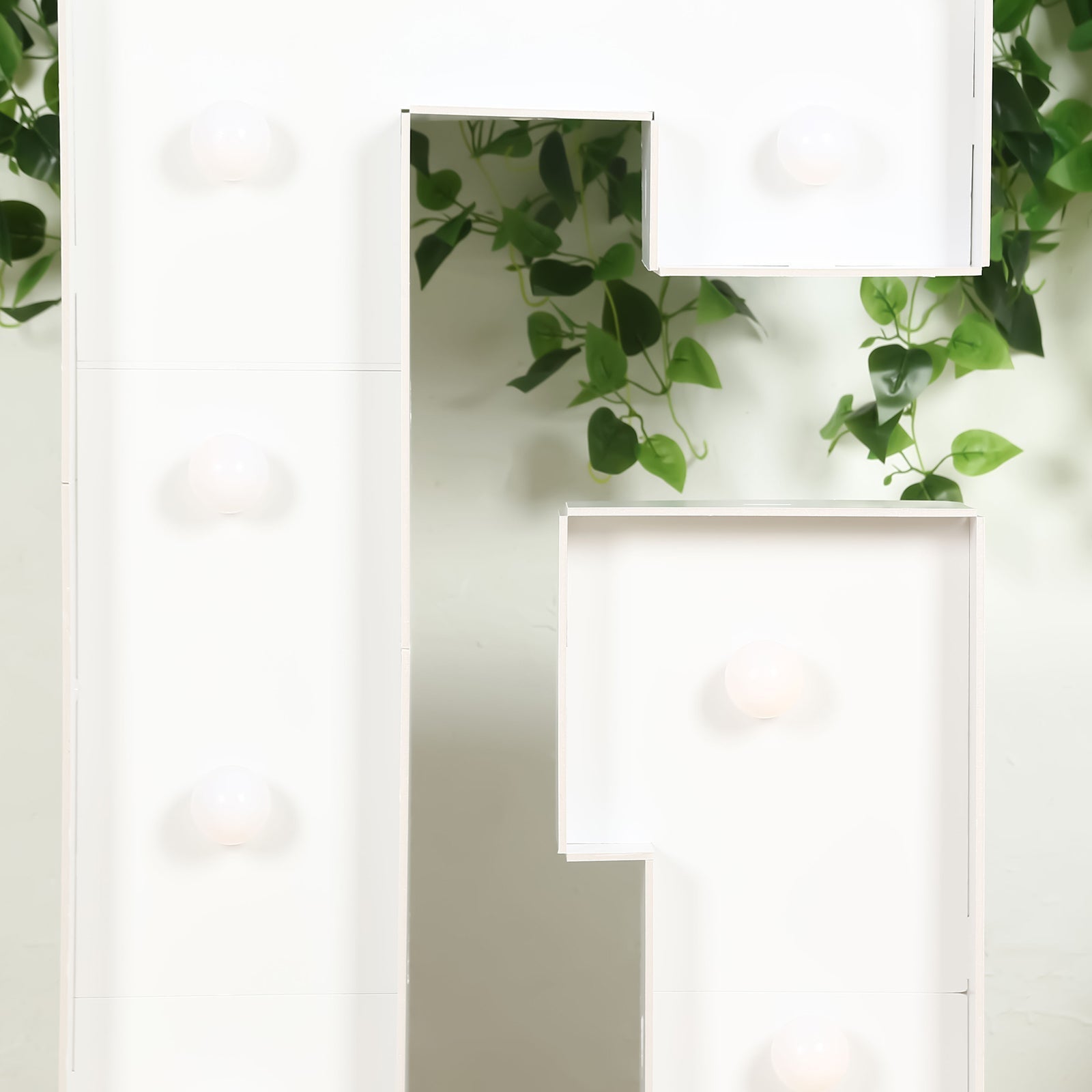 Giant LED Marquee Light Up Letter "G", White 4ft Pre-Cut Foam Board with 10 Warm White Battery Operated LEDs, Glue Gun and Sticks