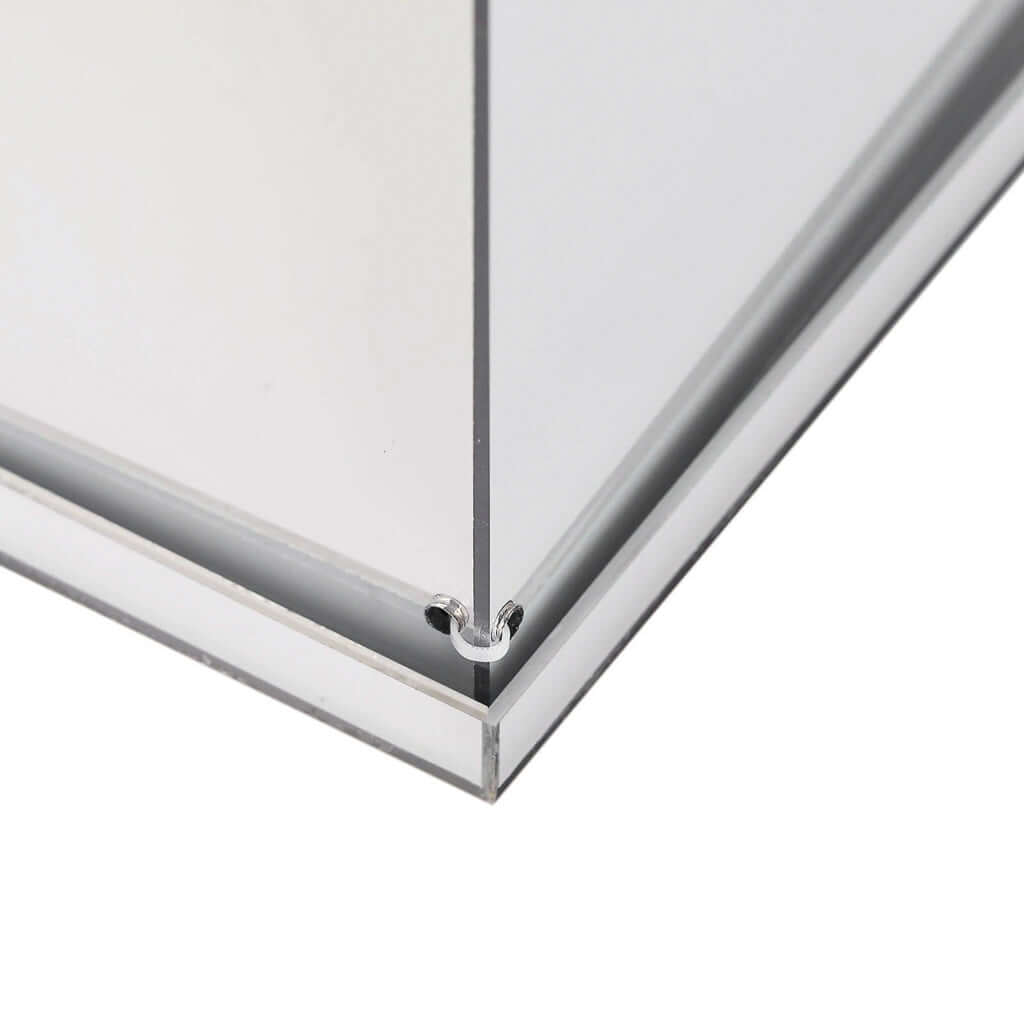 12" Silver Mirrored Acrylic Display Box, Pedestal Riser with Interchangeable Lid and Base