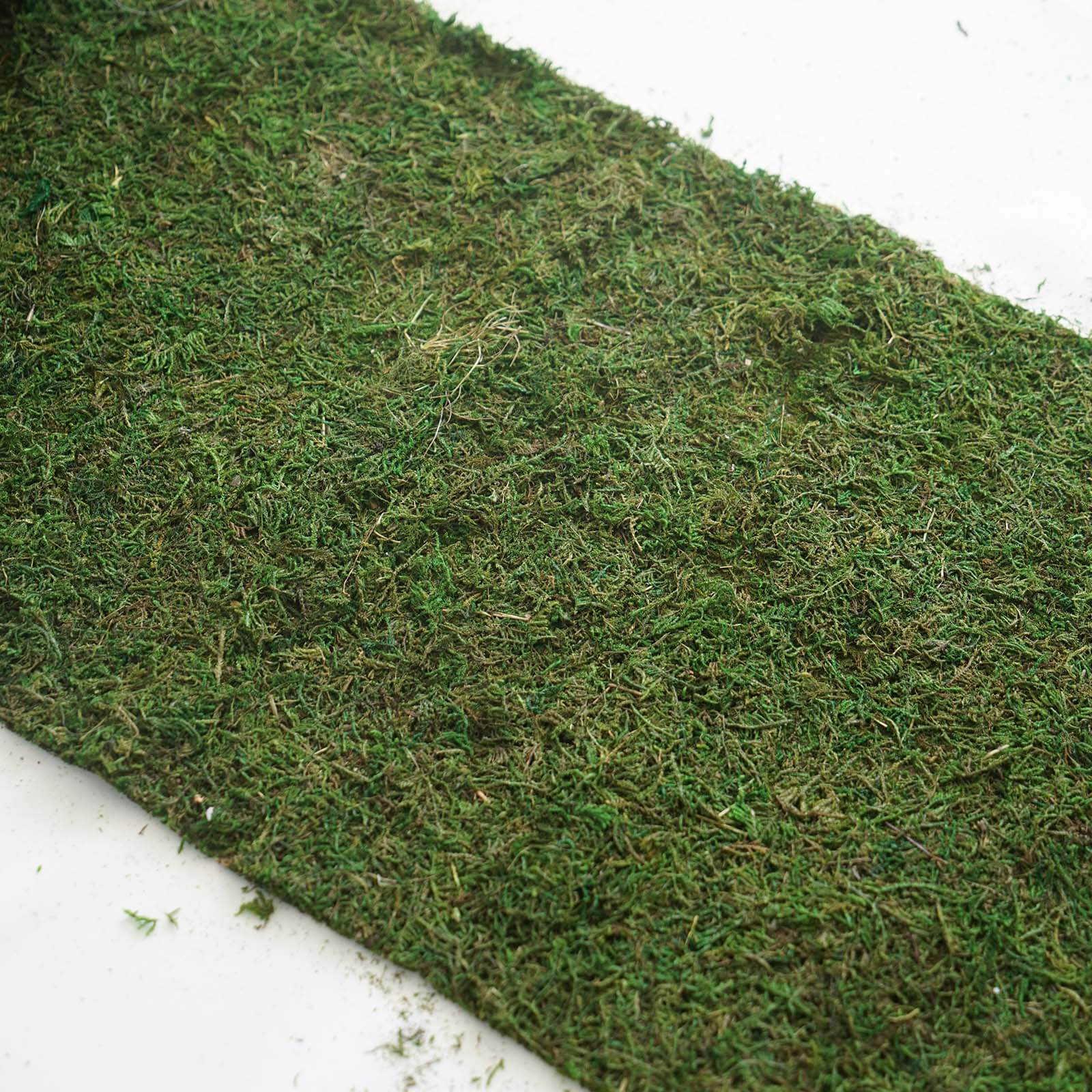 Moss 14"x48" Table Runner Green - Natural Preserved Design with Fishnet Grid for Unique Events
