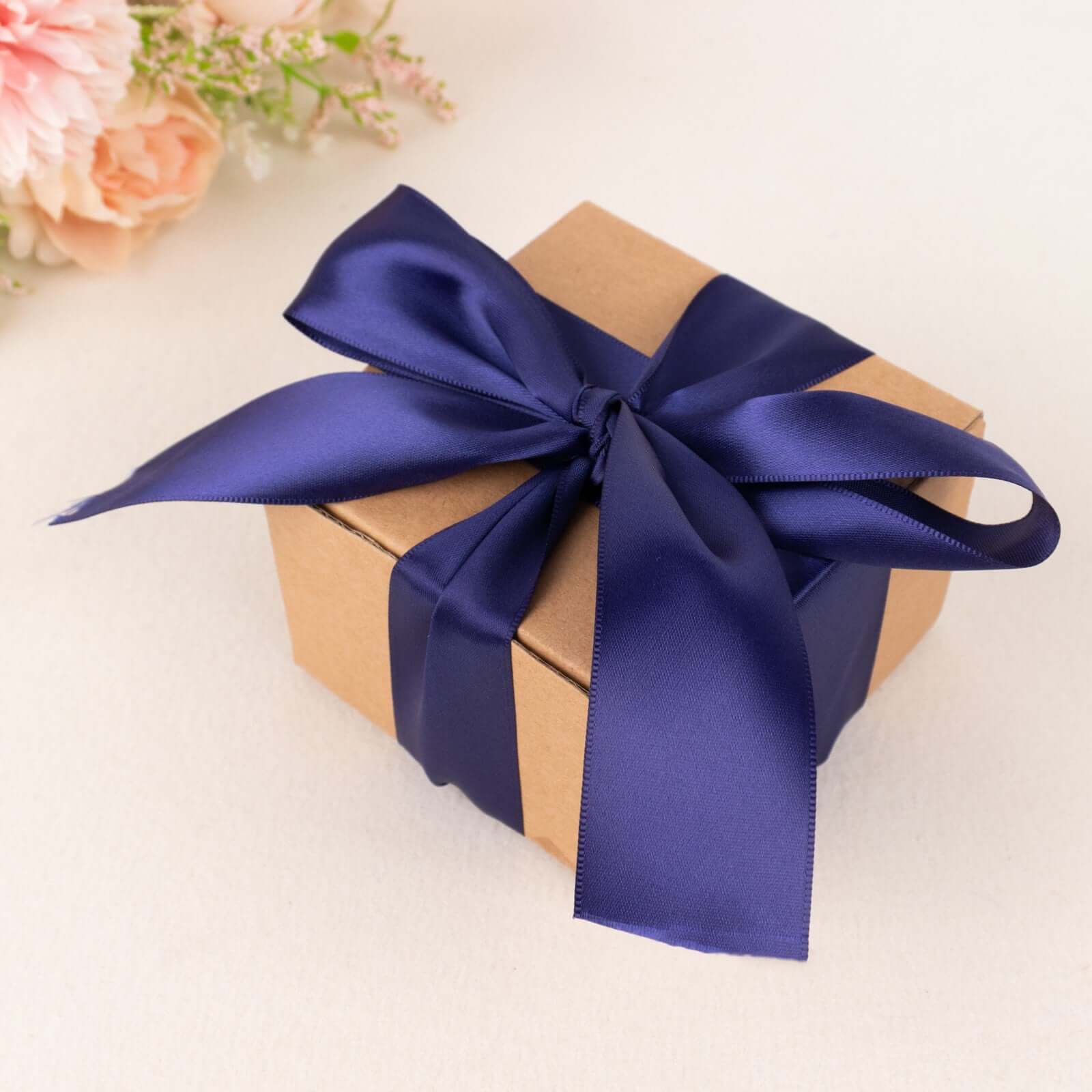 50 Yards 1.5" Navy Blue Single Face Decorative Satin Ribbon