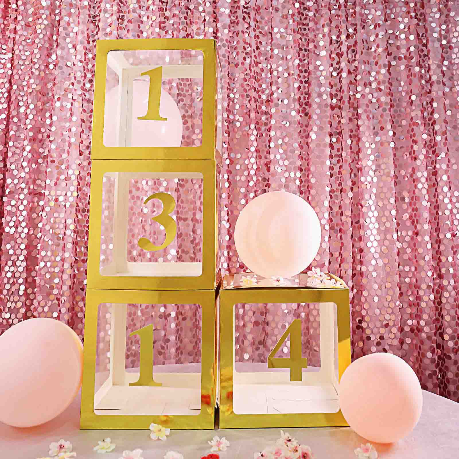 4-Pack Stickers Banner Custom 0-9 Number "5" Design Gold - Milestone Age and Date Stick-On Numbers 5"
