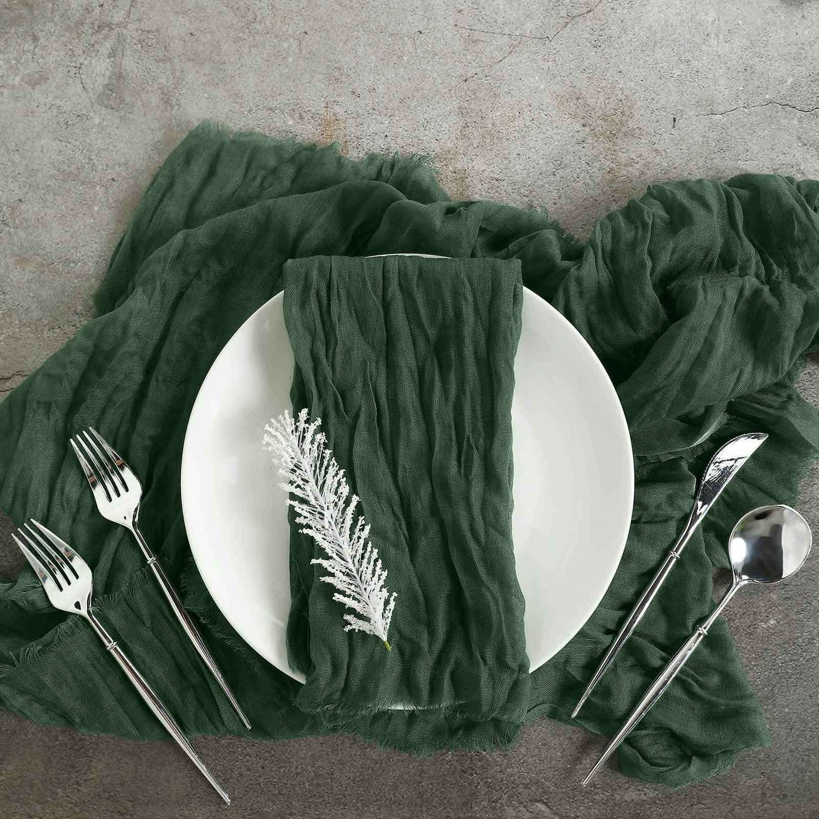 5 Pack Gauze Cheesecloth 24"x19" Napkins Olive Green Reusable Dinner Napkins