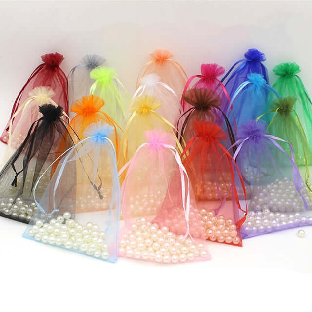 10 Pack 5"x7" Lavender Lilac Organza Drawstring Wedding Party Favor Gift Bags