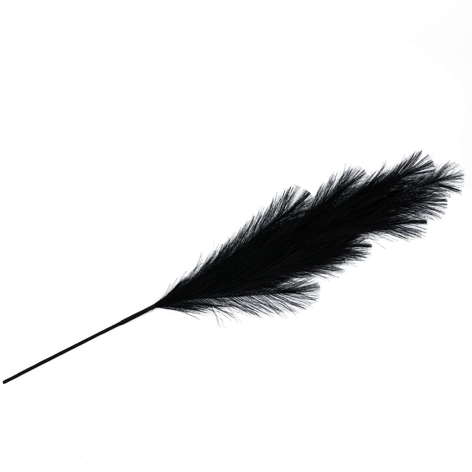 3 Stems Artificial Pampas Grass Decor Black - Soft Realistic Faux Ornamental Grass Branches for Rustic Boho Chic Backdrops Floral Styling & Vase Displays 44"