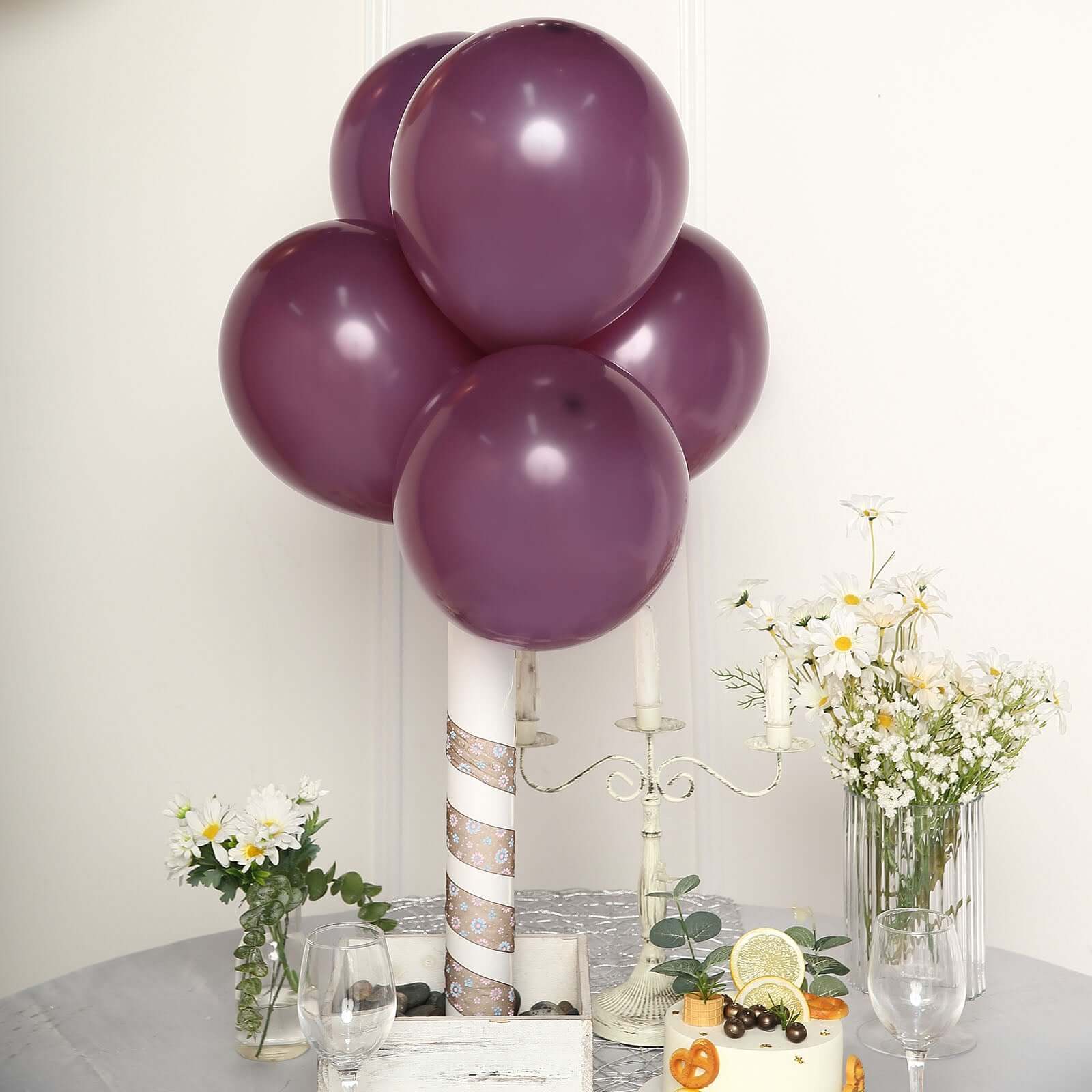 25 Pack 12" Matte Pastel Eggplant Helium or Air Latex Party Balloons