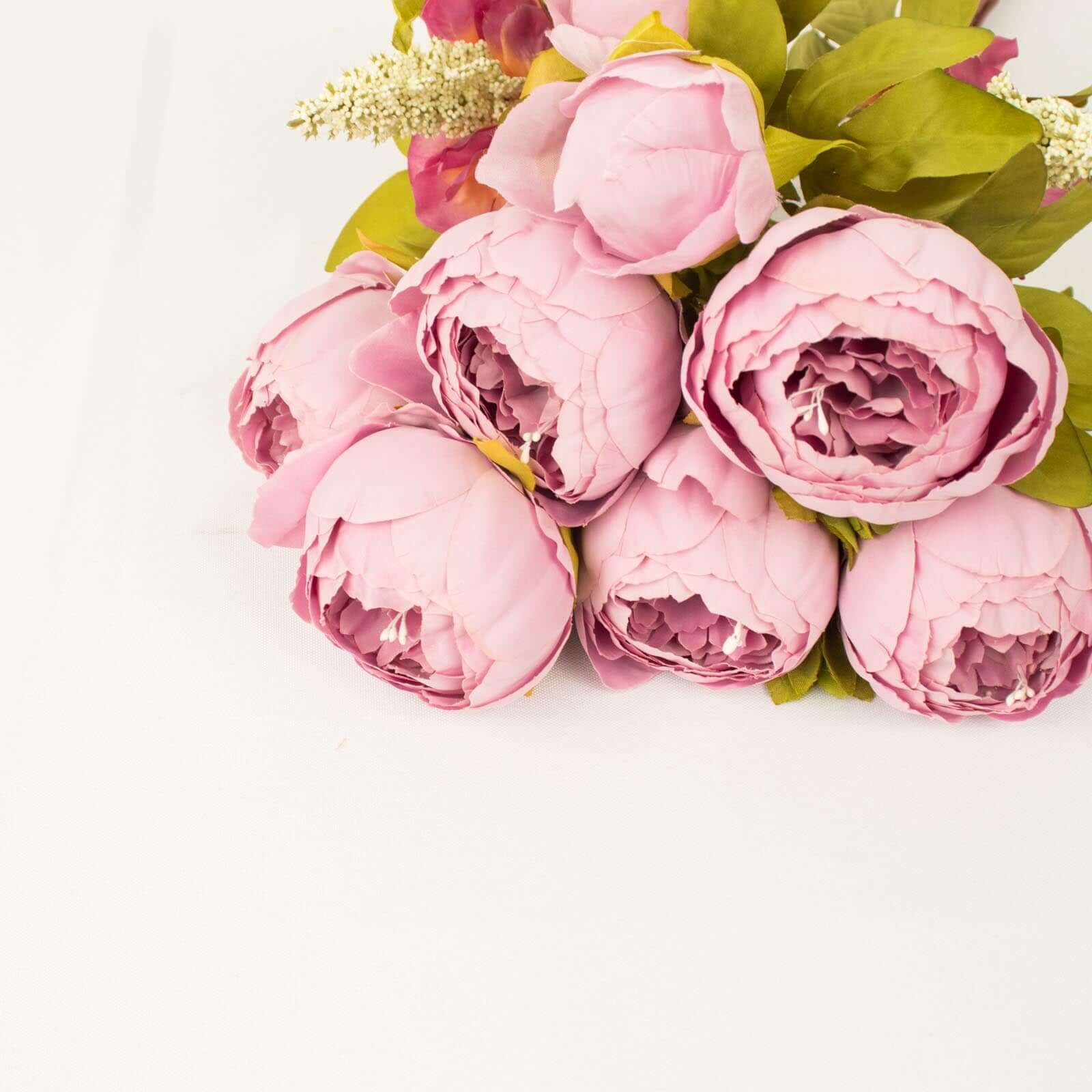 2 Pack 19" Lavender Lilac Artificial Peony Flower Wedding Bouquets, Faux Silk Flower Arrangements