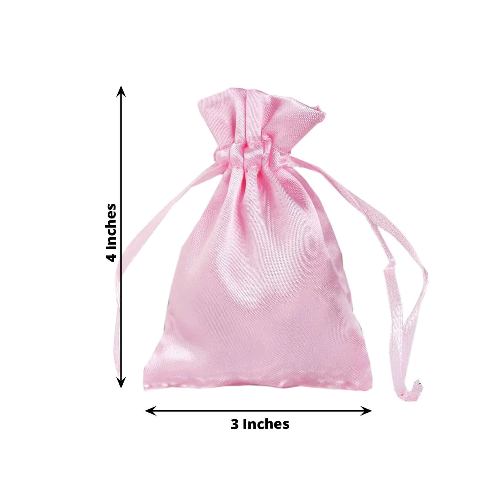 12 Pack 3" Pink Satin Drawstring Pouch Wedding Party Favor Gift Bags