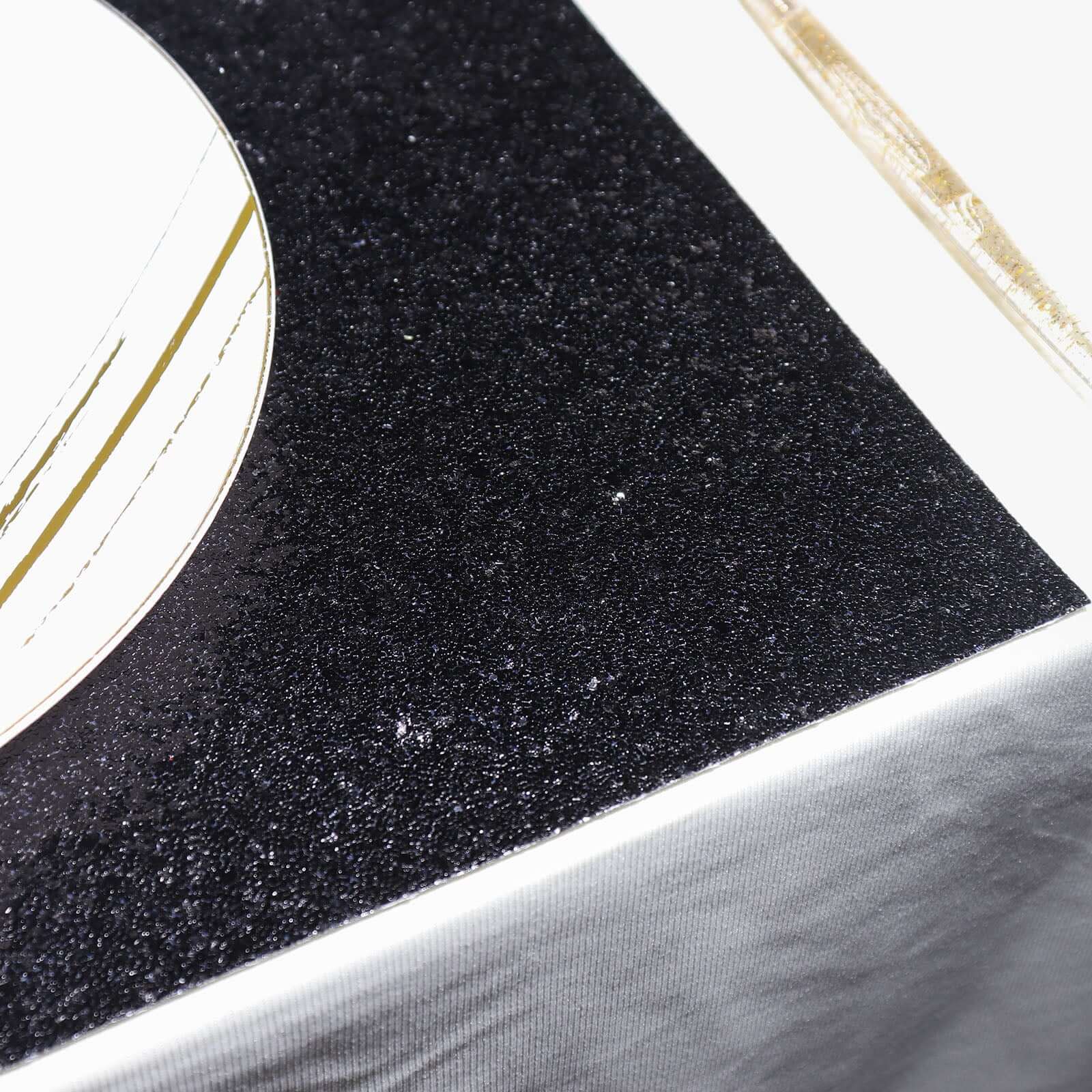 6-Pack Placemats Glitter Design Black Sparkle Rectangle - Non-Slip Decorative Dining Table Mats 12"x18"