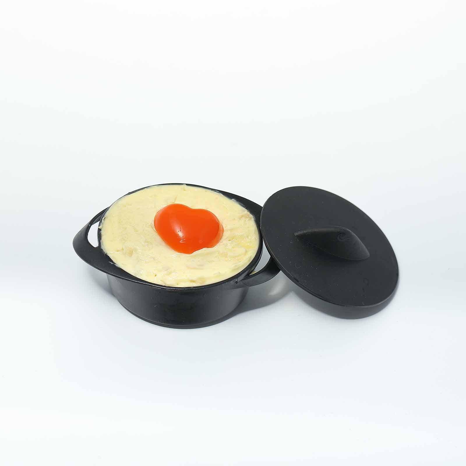 6 Pack 3oz Black Mini Plastic Cooking Pot Bowls, Disposable Mini Dessert & Appetizer Dishes with Lid and Handles