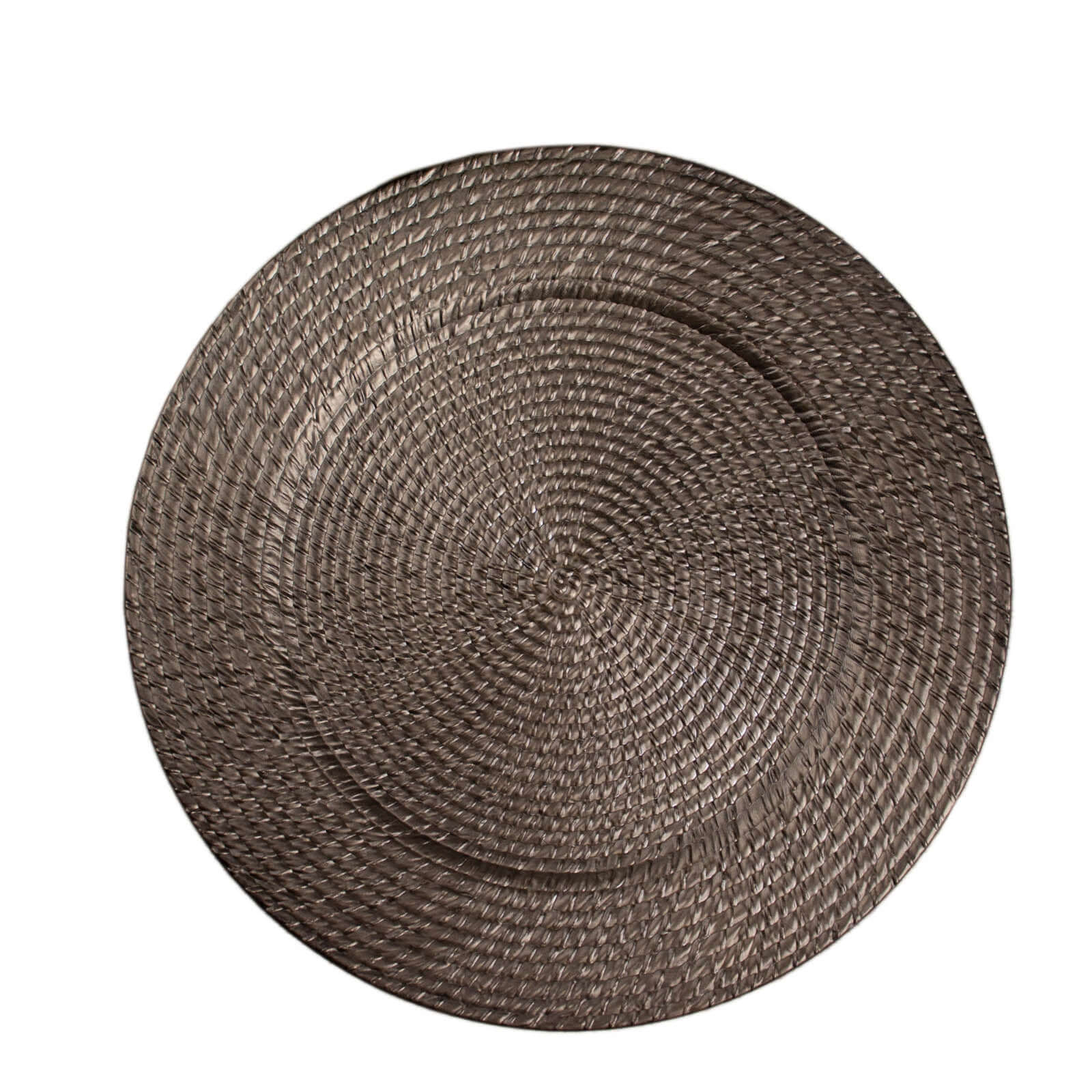 6-Pack Acrylic Round Charger Plates 13" in Natural Brown with Rattan-Like Design, Farmhouse Disposable Plastic Charger Tableware
