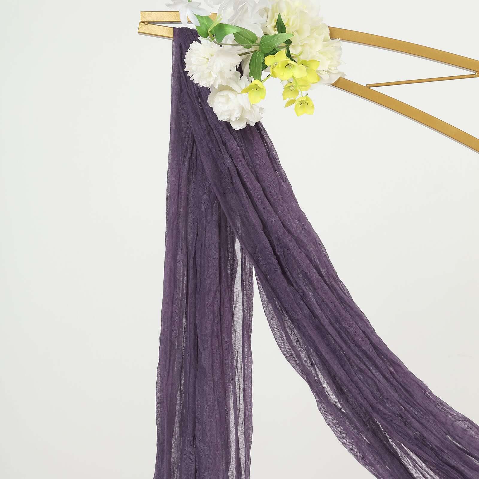 20ft Purple Gauze Cheesecloth Fabric Wedding Arch Drapery, Window Scarf Valance, Boho Decor Arbor Curtain Panel