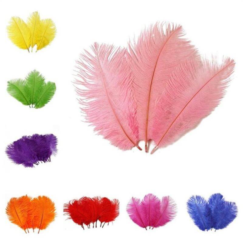 12 Pack 13"-15" Purple Natural Plume Real Ostrich Feathers, DIY Centerpiece Fillers