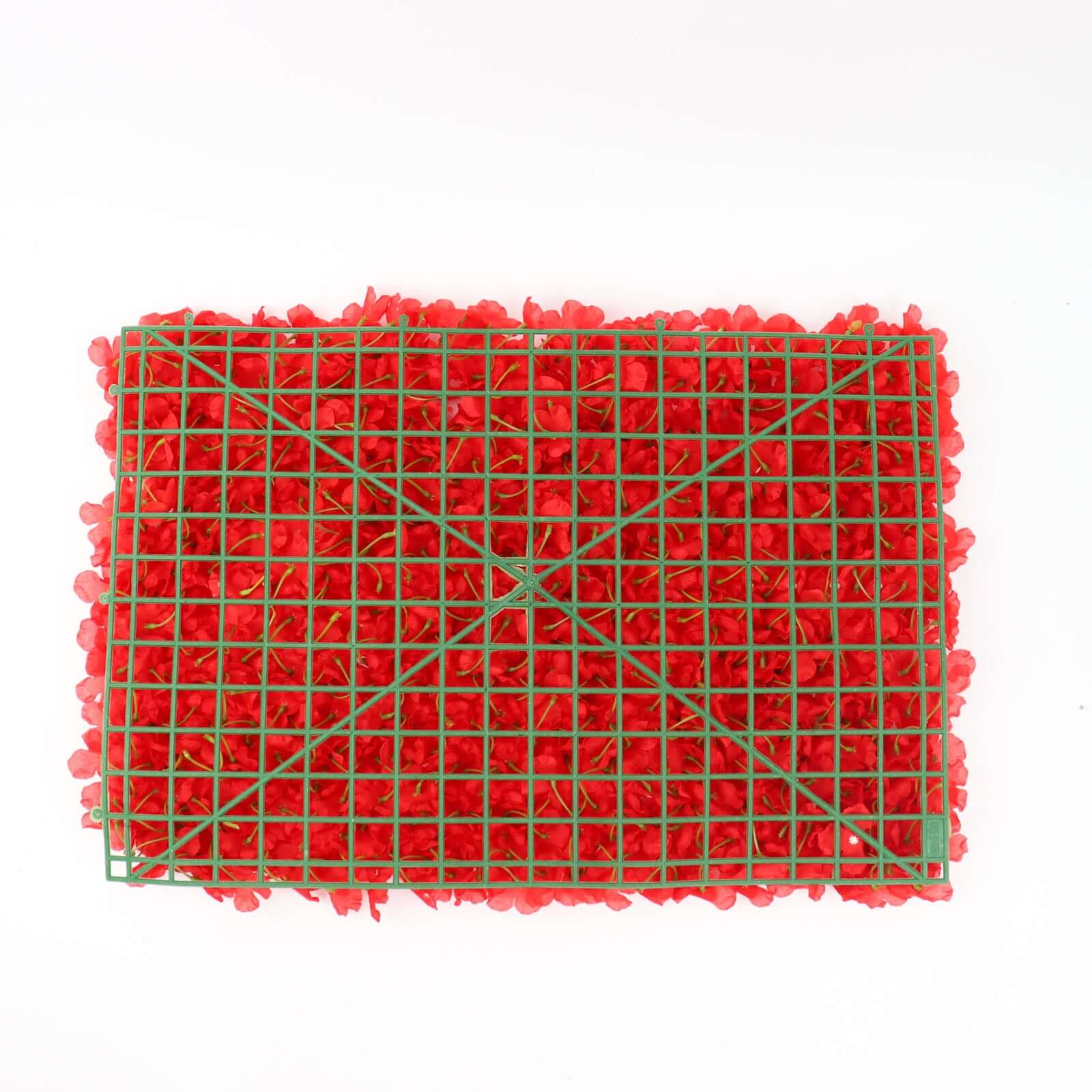 11 Sq ft. Red UV Protected Hydrangea Flower Wall Mat Backdrop - 4 Artificial Panels