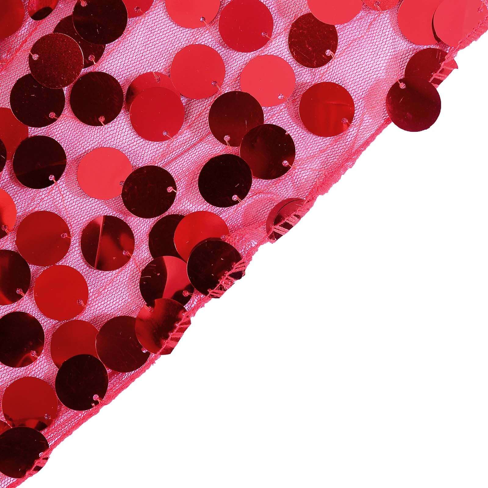 Sequin 72"x72" Table Overlay Square Tablecloth Red - Big Payette Table Cover