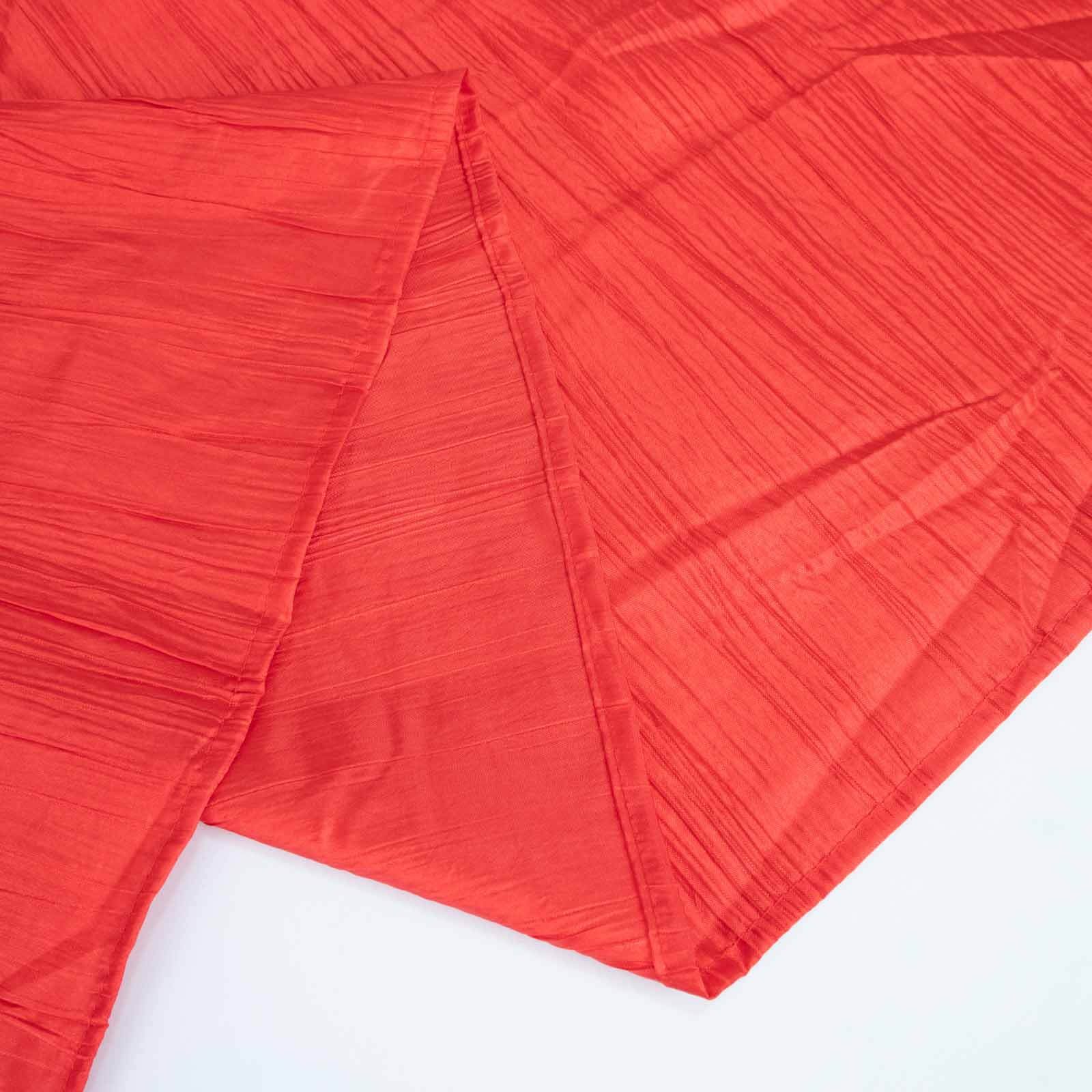 Taffeta 90"x156" Rectangle Tablecloth Red - Accordion Crinkle Seamless Table Cover