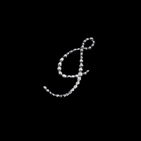 12 Pack 1.5" Clear Rhinestone Monogram Letter Jewel Sticker Self Adhesive DIY Diamond Decor - J
