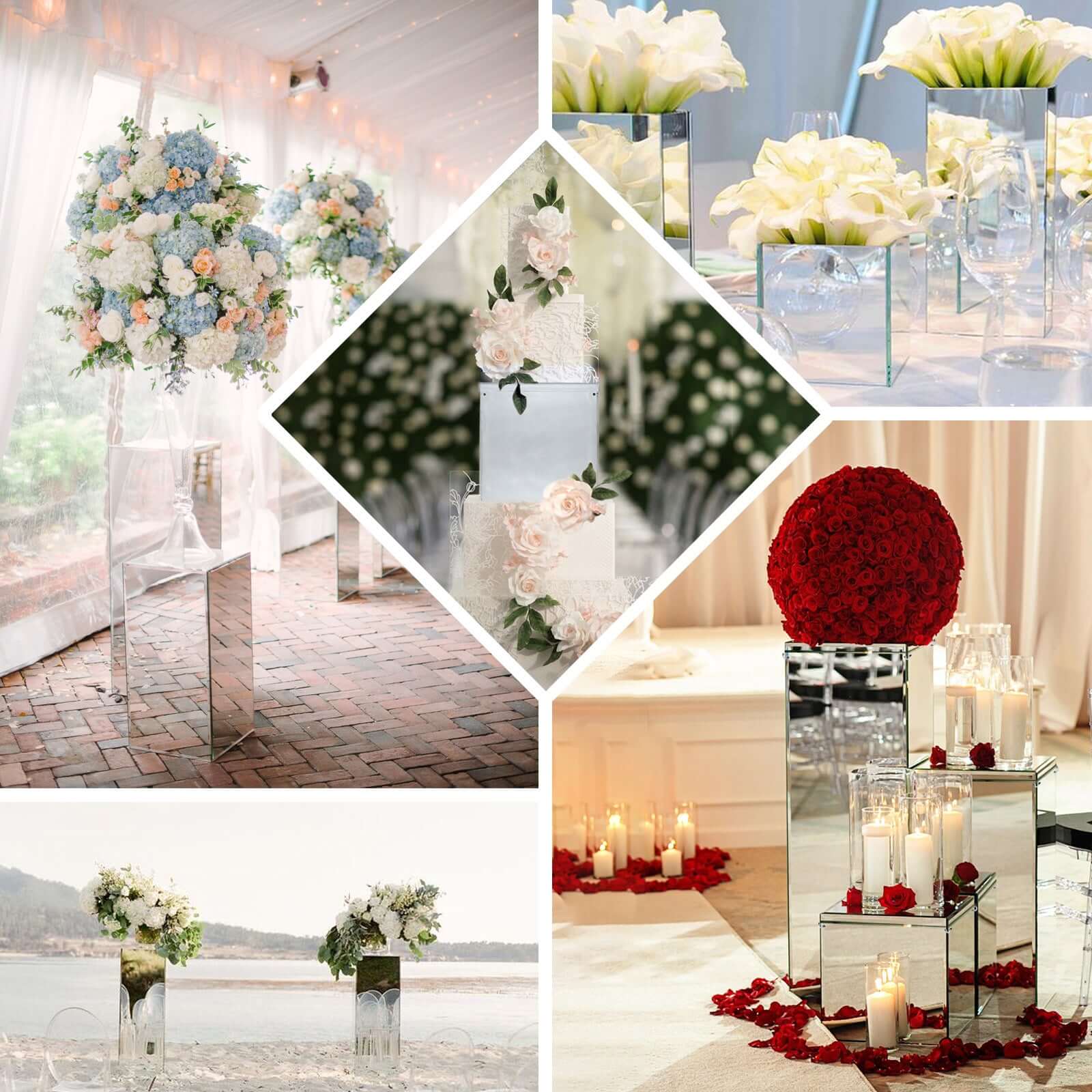 Acrylic Pedestal Riser Display Box Transparent Clear - Functional Centerpiece for Weddings and Parties 16"