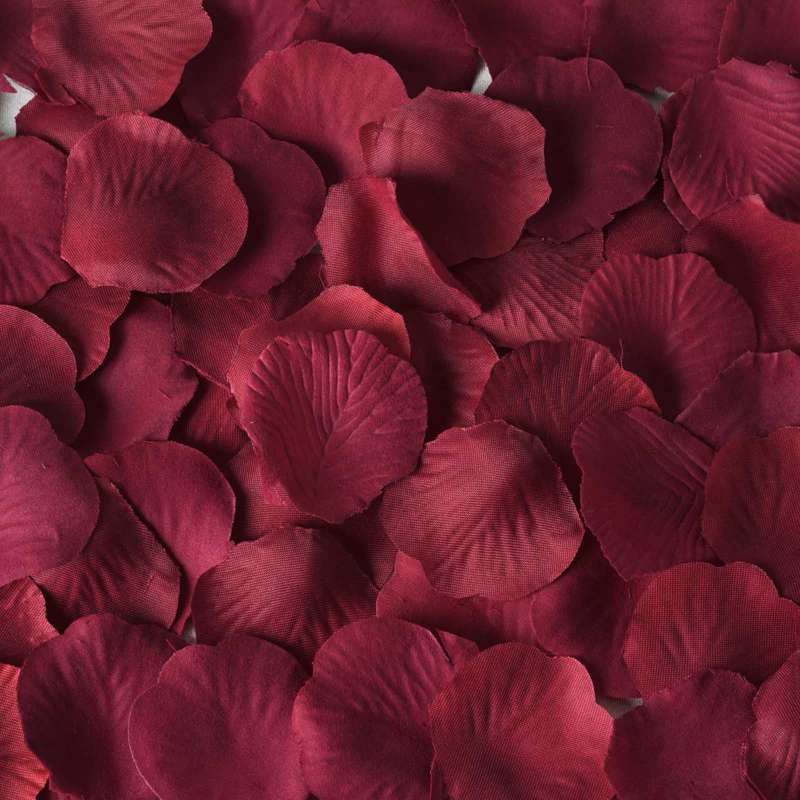 500-Pack Rose Petals Round Design Burgundy Silk Confetti - Decorative Scatters for Tables and Floors