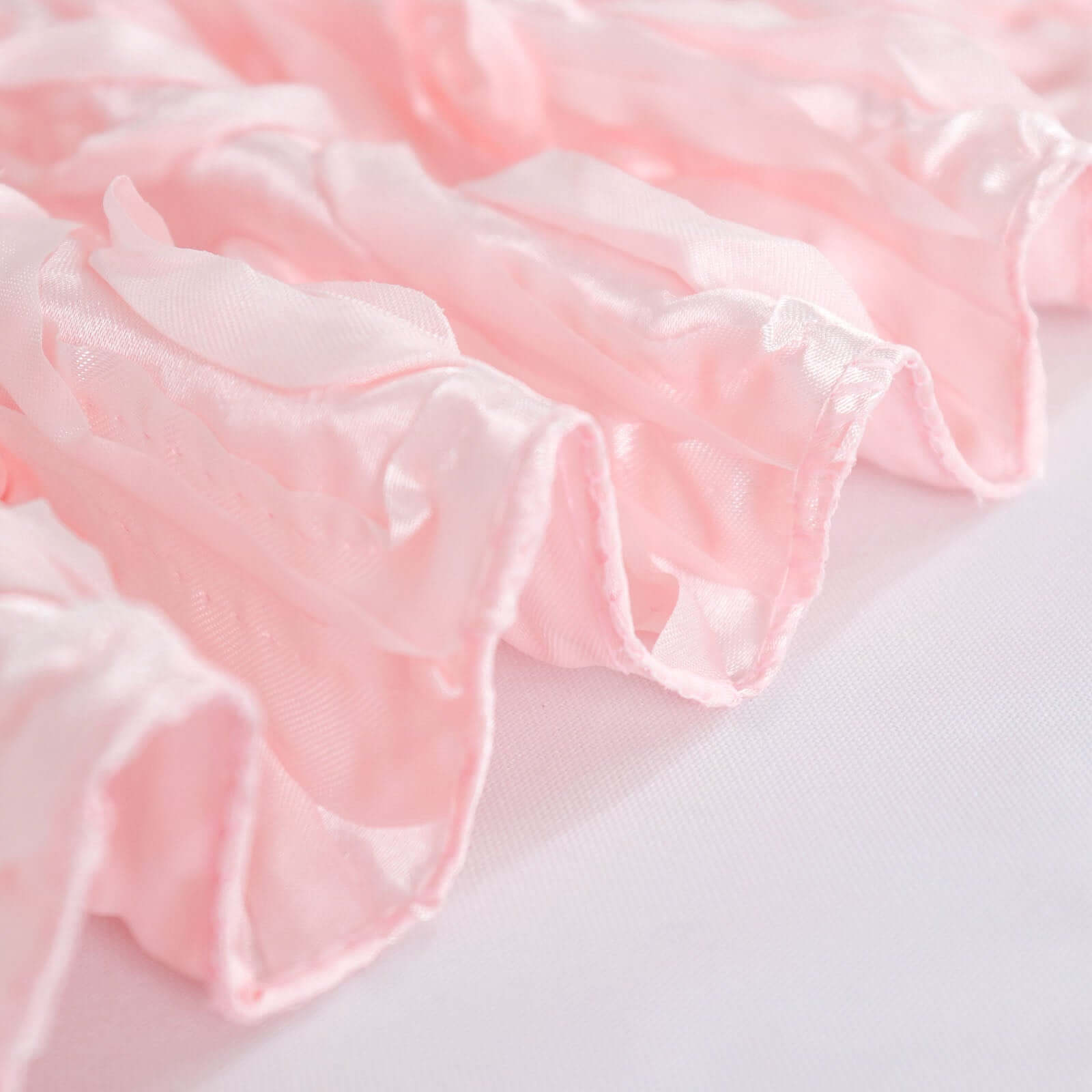 Satin 72"x72" Table Overlay Square Tablecloth Blush - 3D Rosette Table Cover
