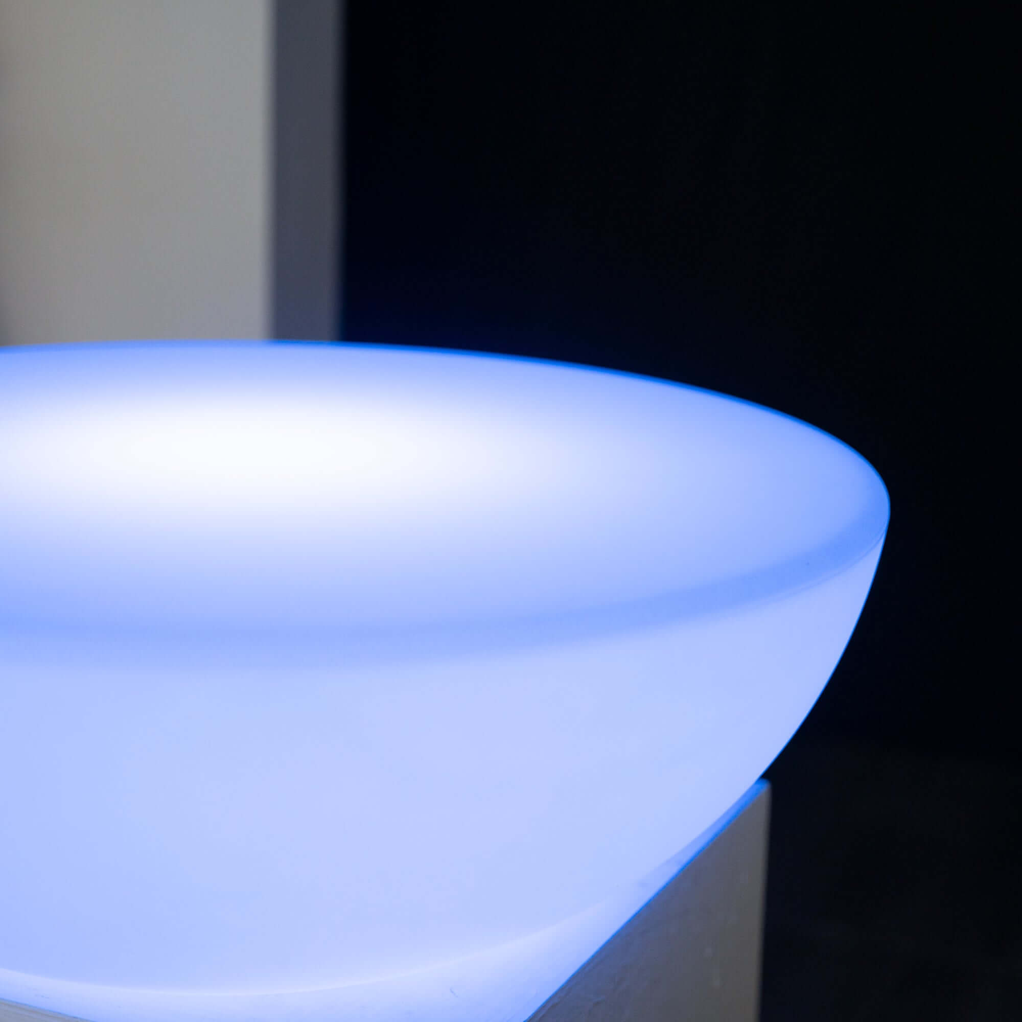 23.5" Color Changing Cordless LED Light Up Half Circle Round Table, Rechargeable Waterproof Illuminated Furniture