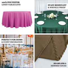 Polyester 132" Round Tablecloth Hunter Emerald Green - Seamless Chic Table Cover